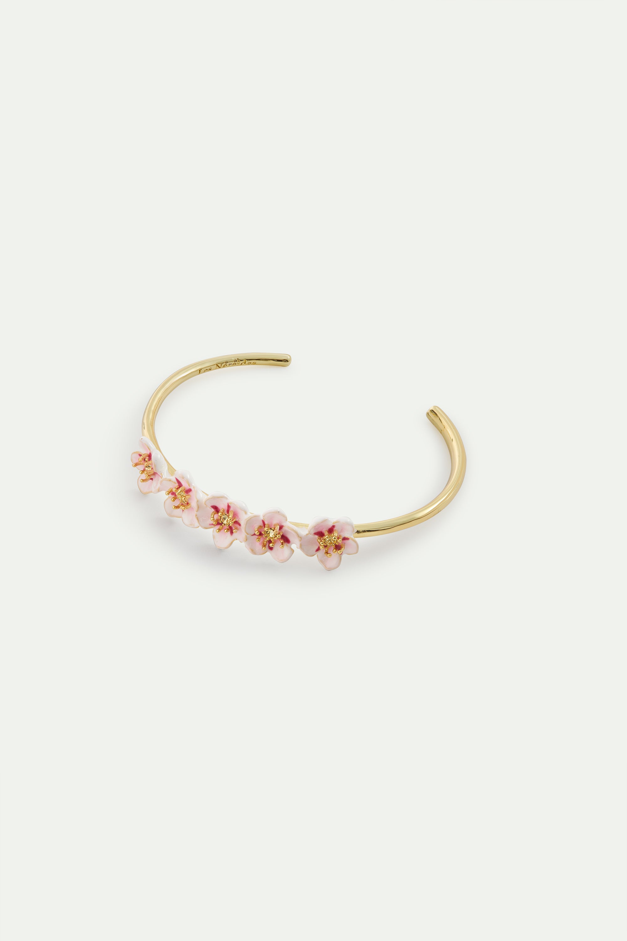 Bracelet jonc mini fleurs blanches de cerisier