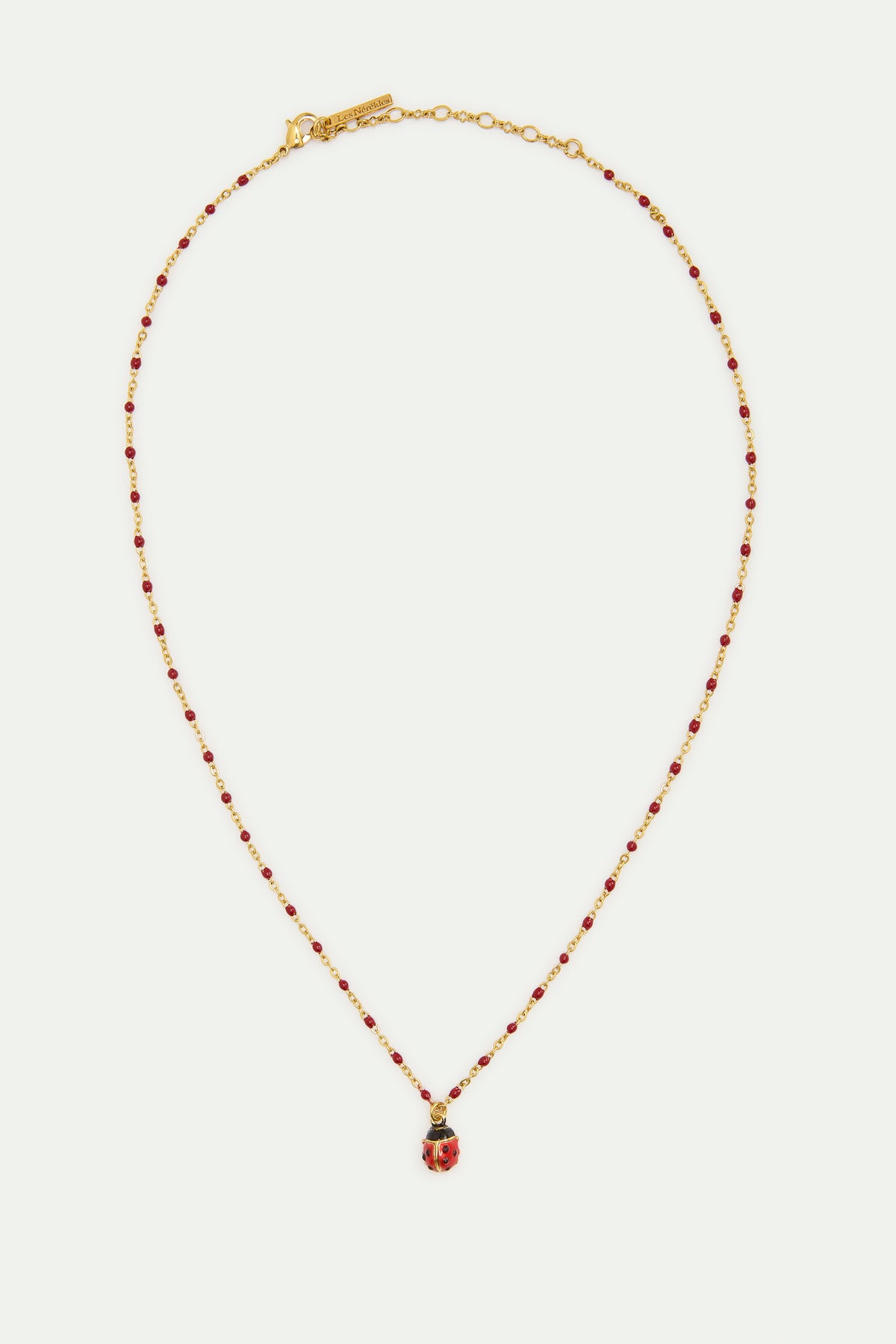 Collier pendentif Coccinelle rouge et noire