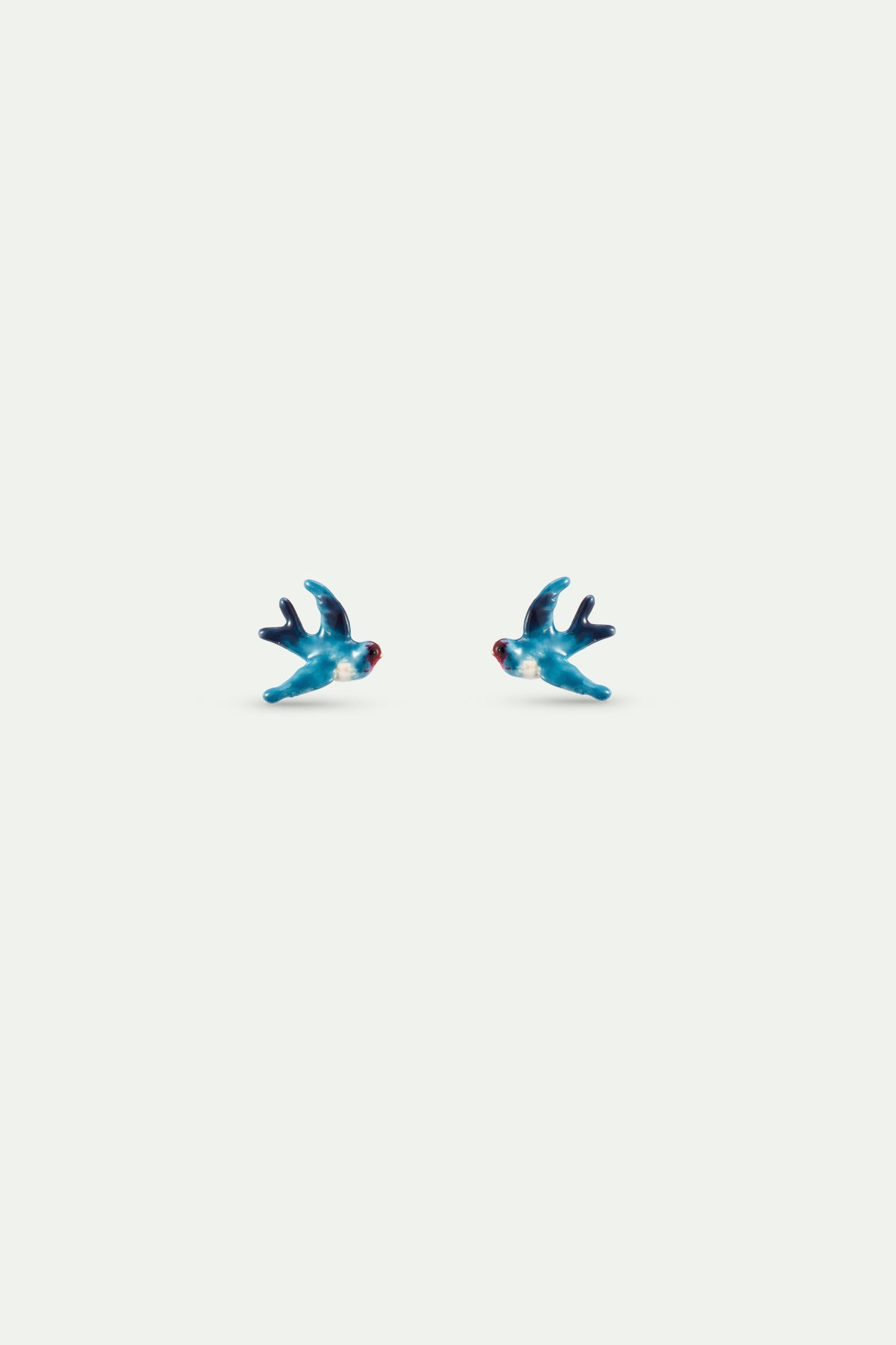 Boucles d'oreilles tiges Hirondelle bleue