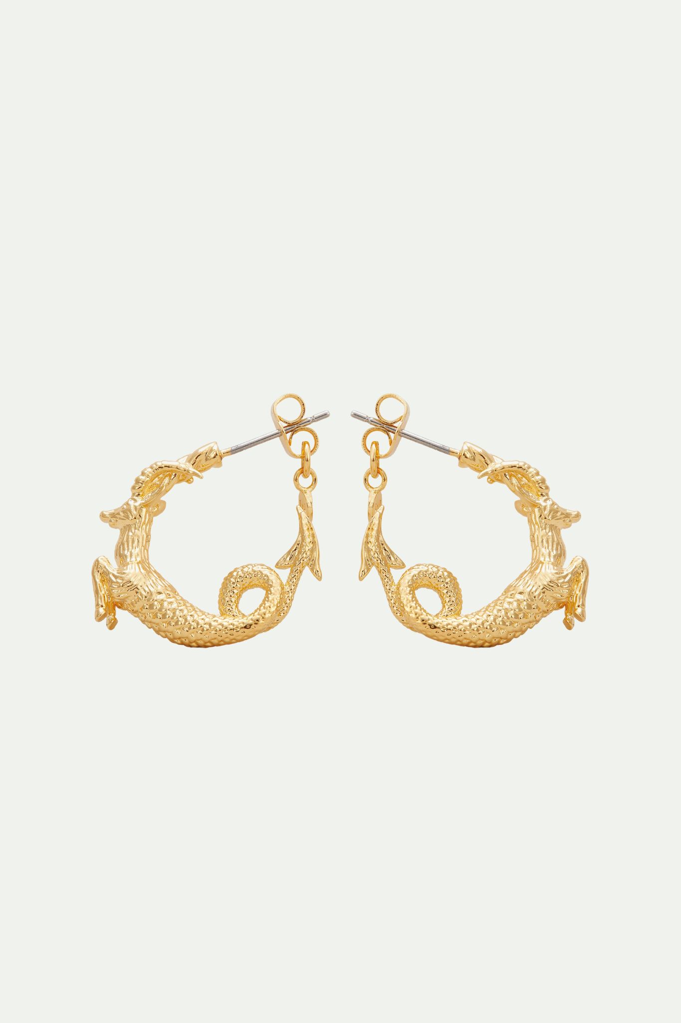 Capricornus zodiac sign hoops earrings