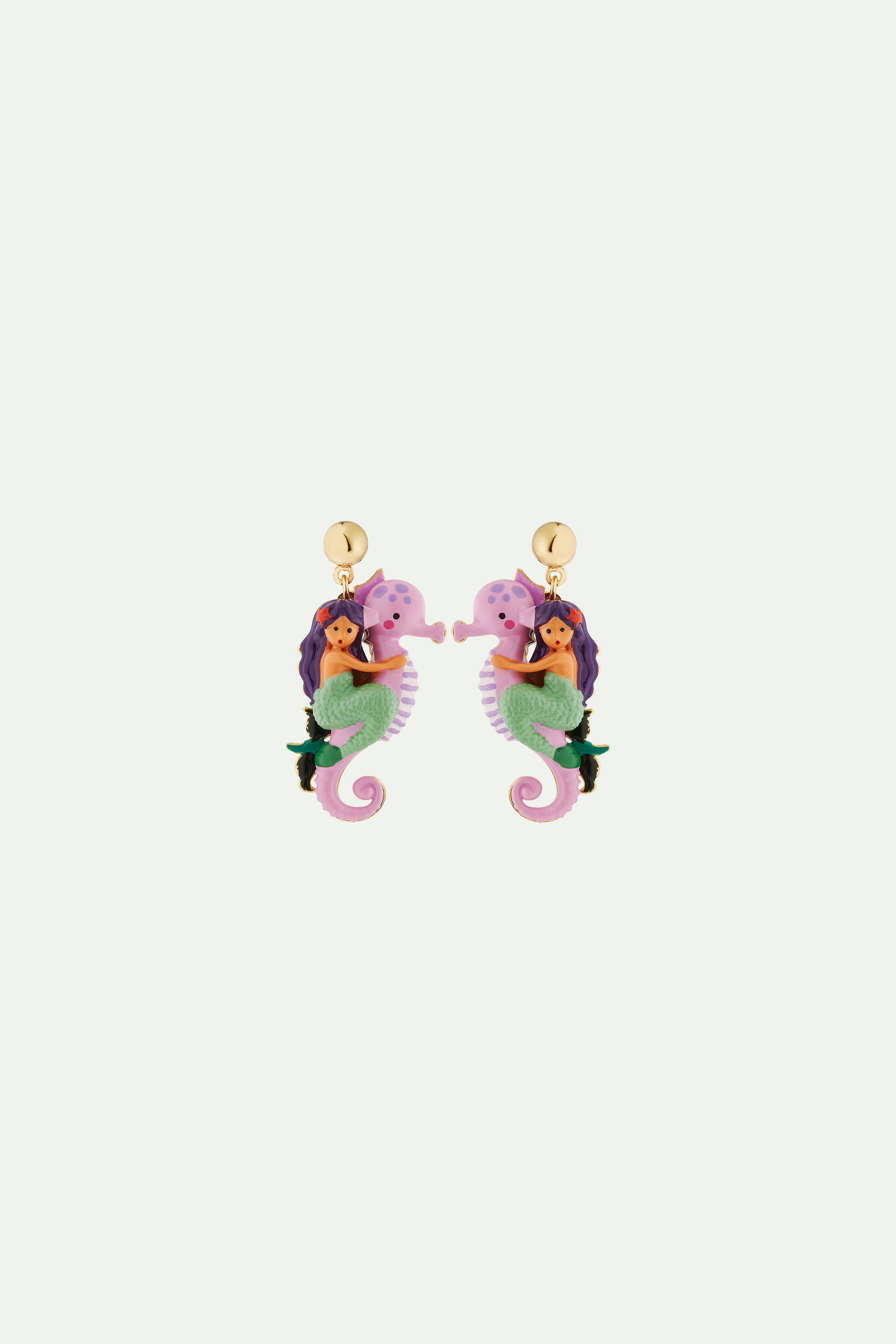 Mermaid and seahorse earrings