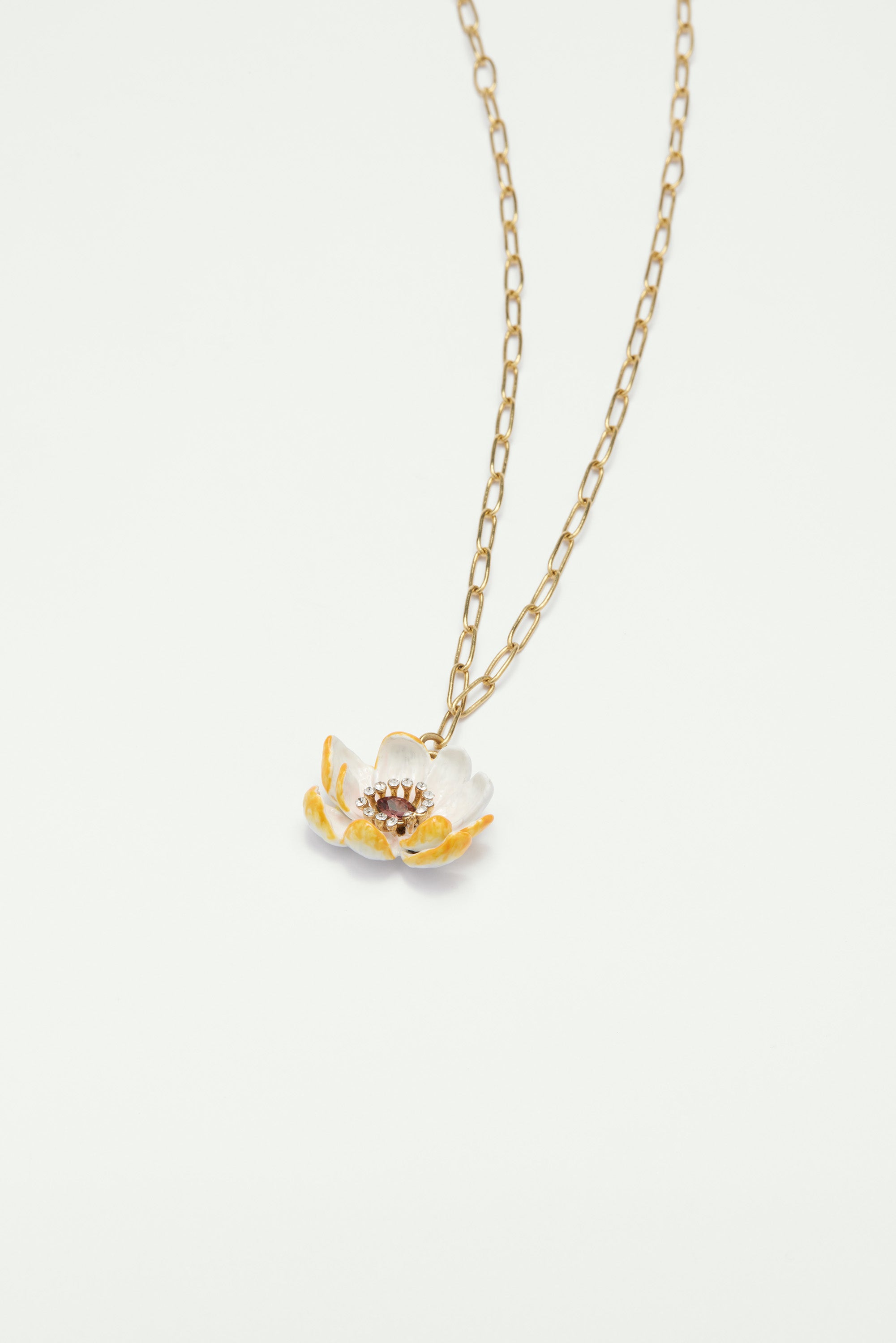 Collier pendentif rose sauvage