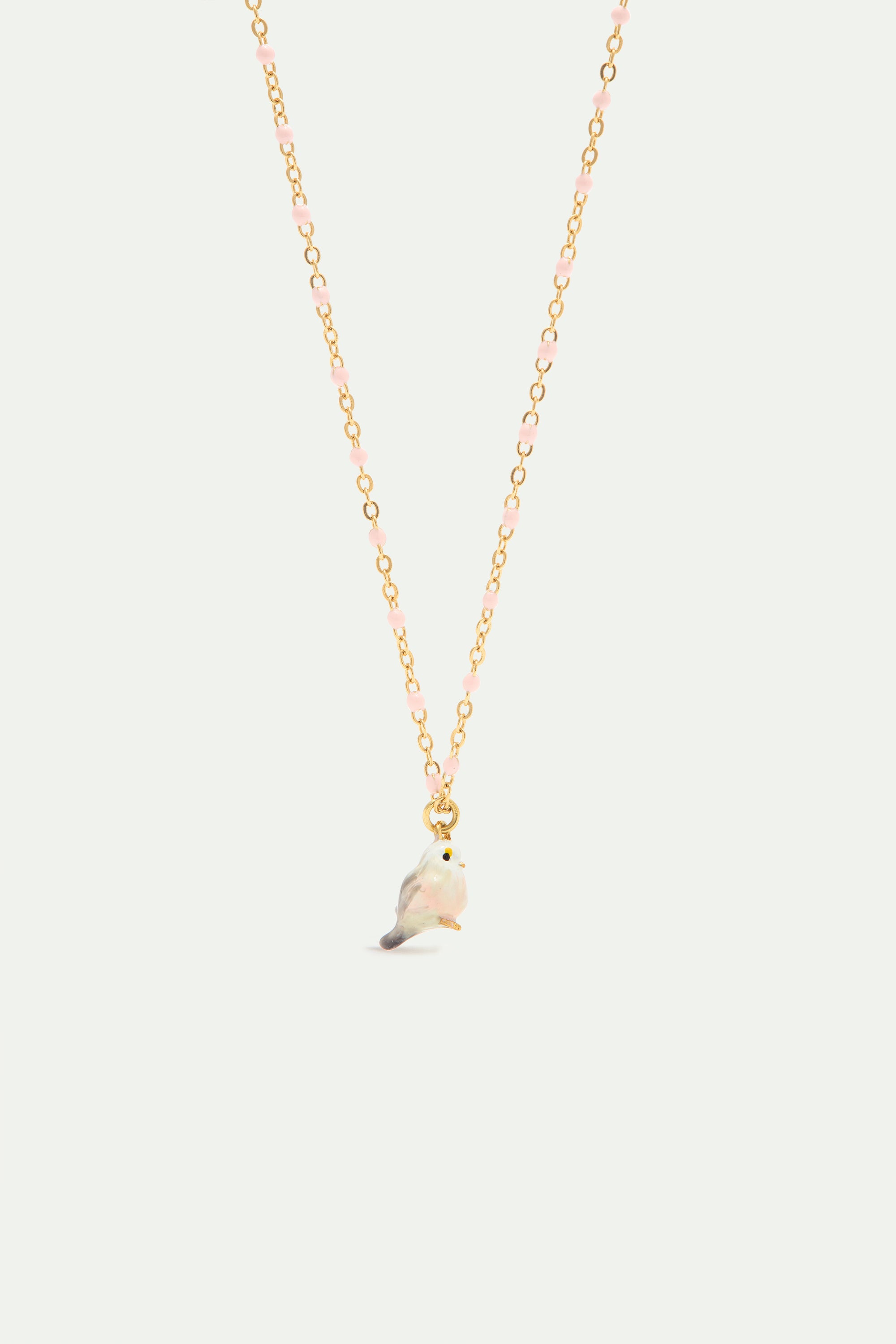 Collier pendentif Mésange blanche