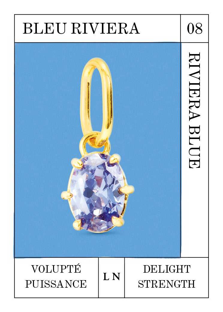 Pendentif pierre Bleu Riviera, Volupté et Puissance - Août
