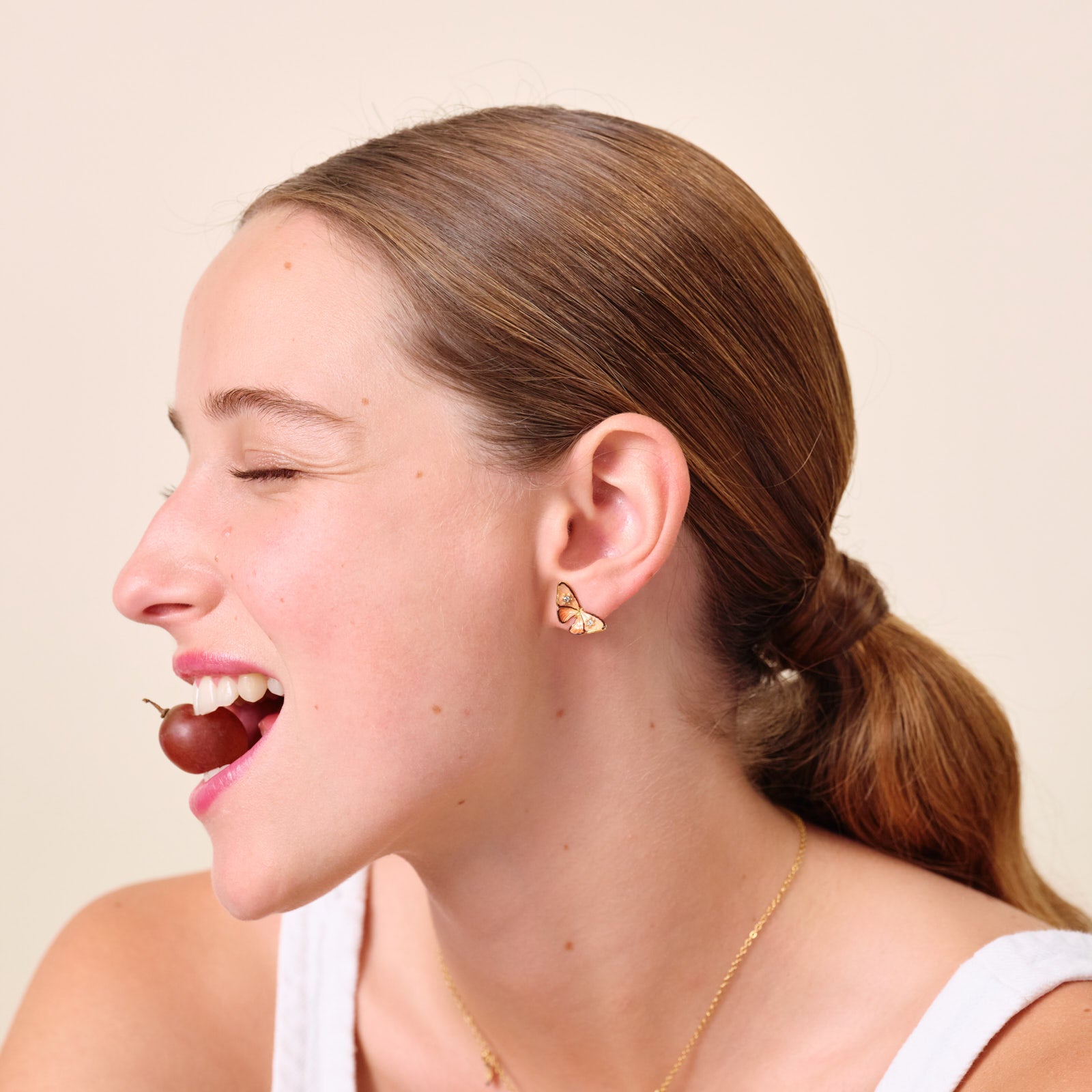 Boucles d'oreilles papillon et pierres