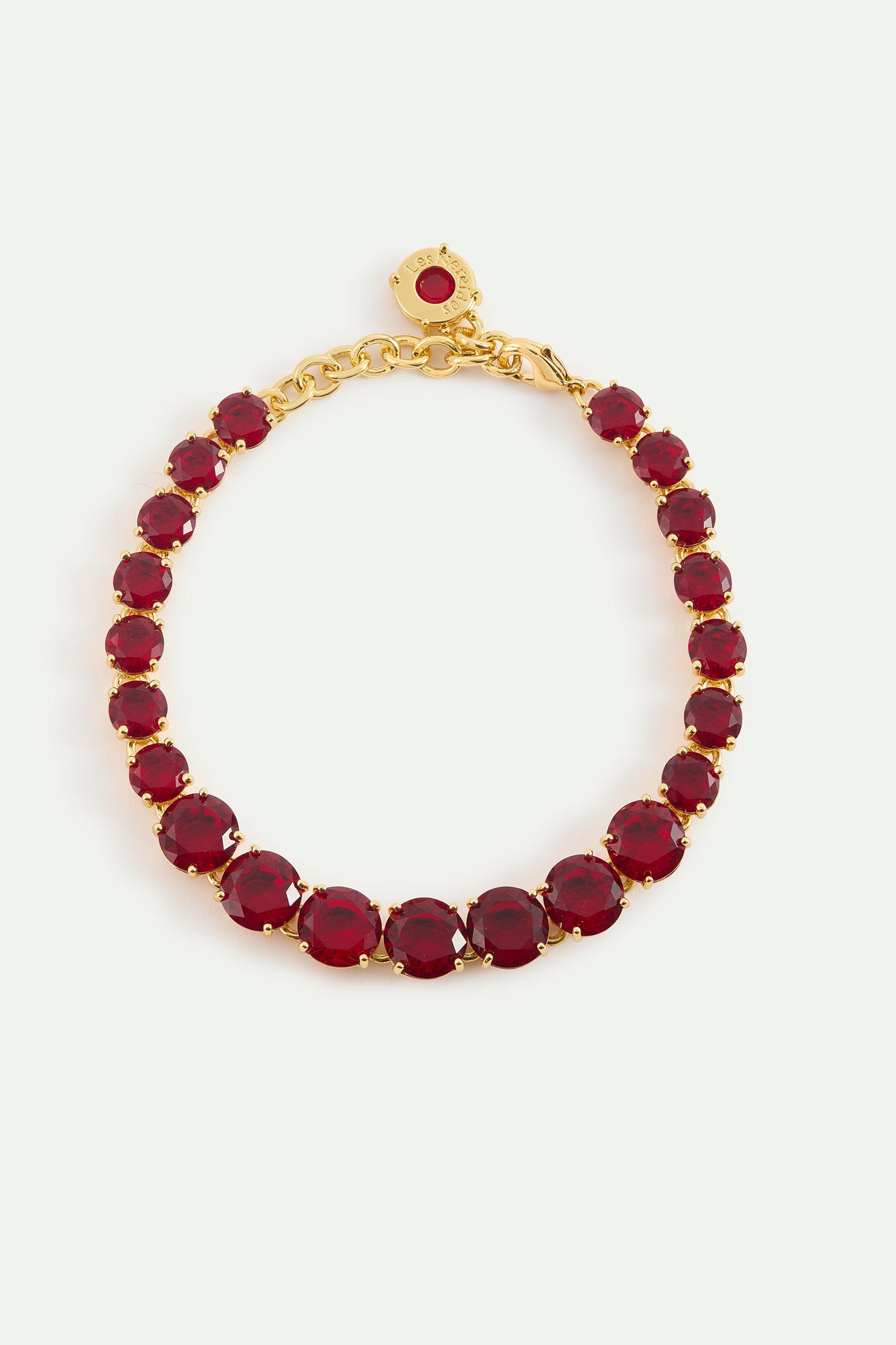 Bracelet fin rang de pierres La Diamantine Rouge Grenat