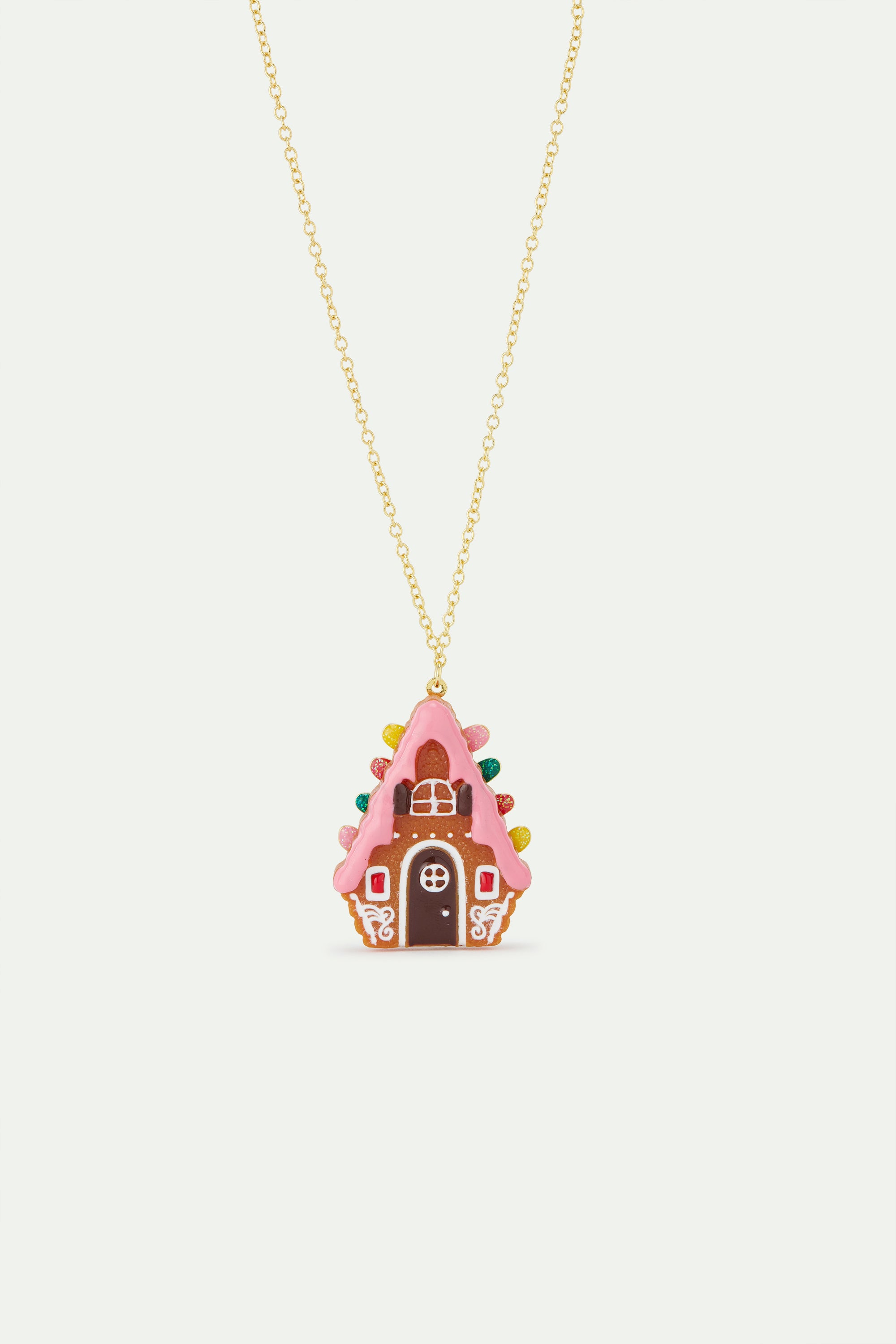 Collier pendentif maison en pain d'épices