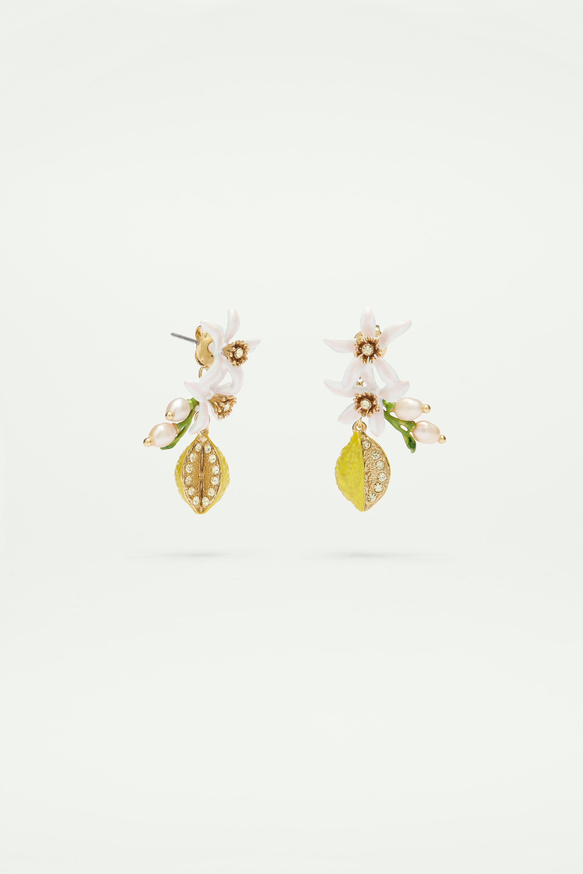 Boucles d'oreilles Demi Citron et fleurs de citronnier