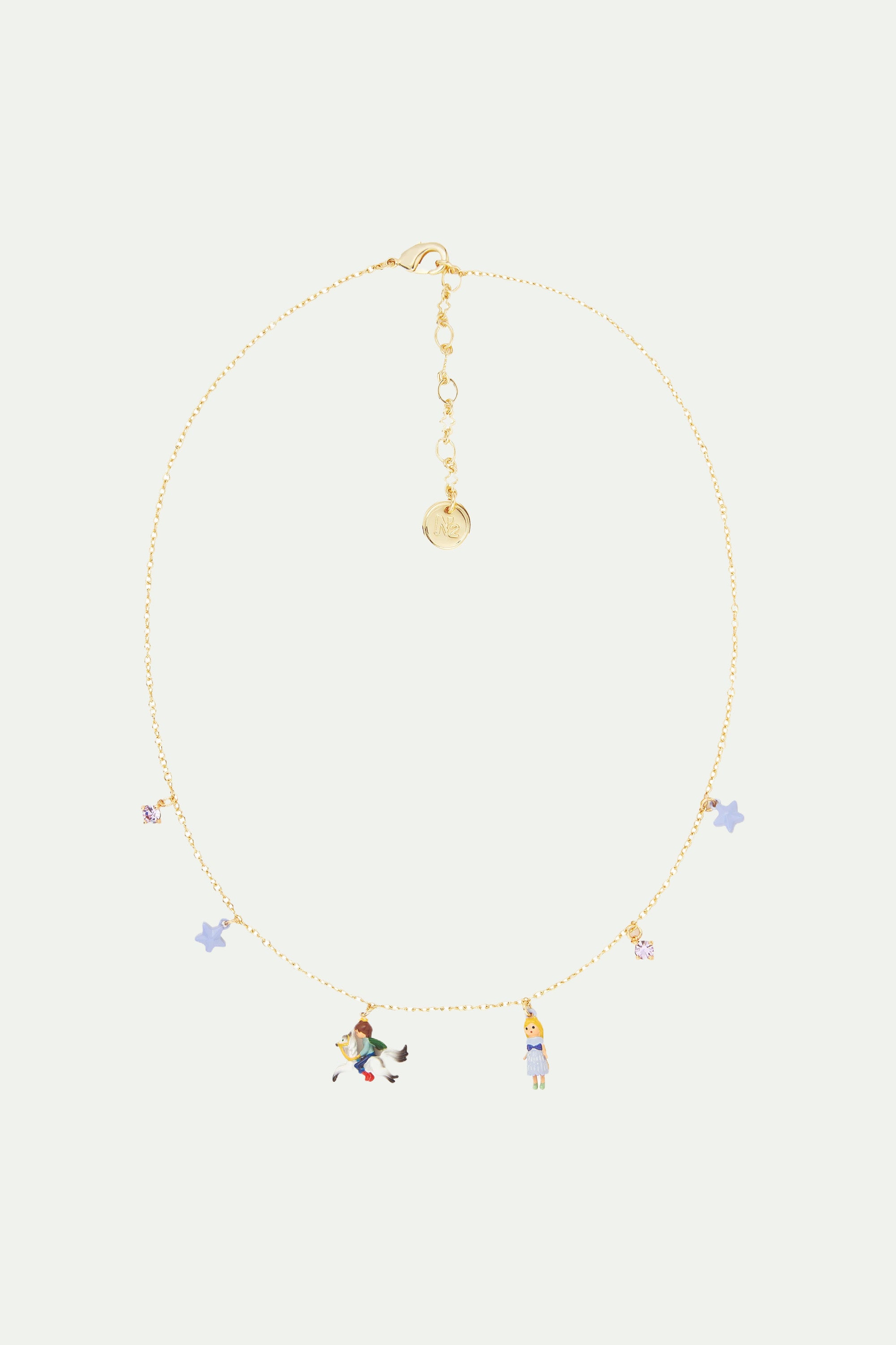 Collier pendentif charm's princesse chevelure enchantée et prince