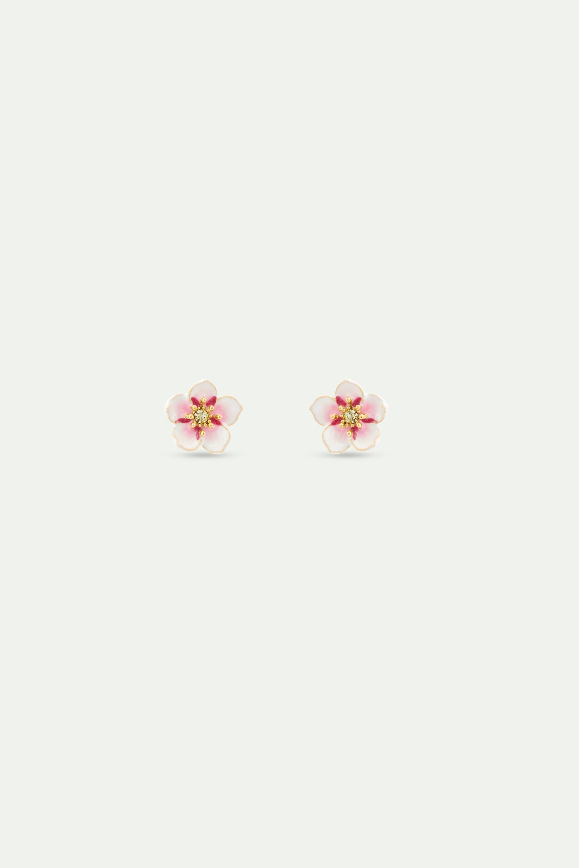 Mini white cherry blossom post earrings