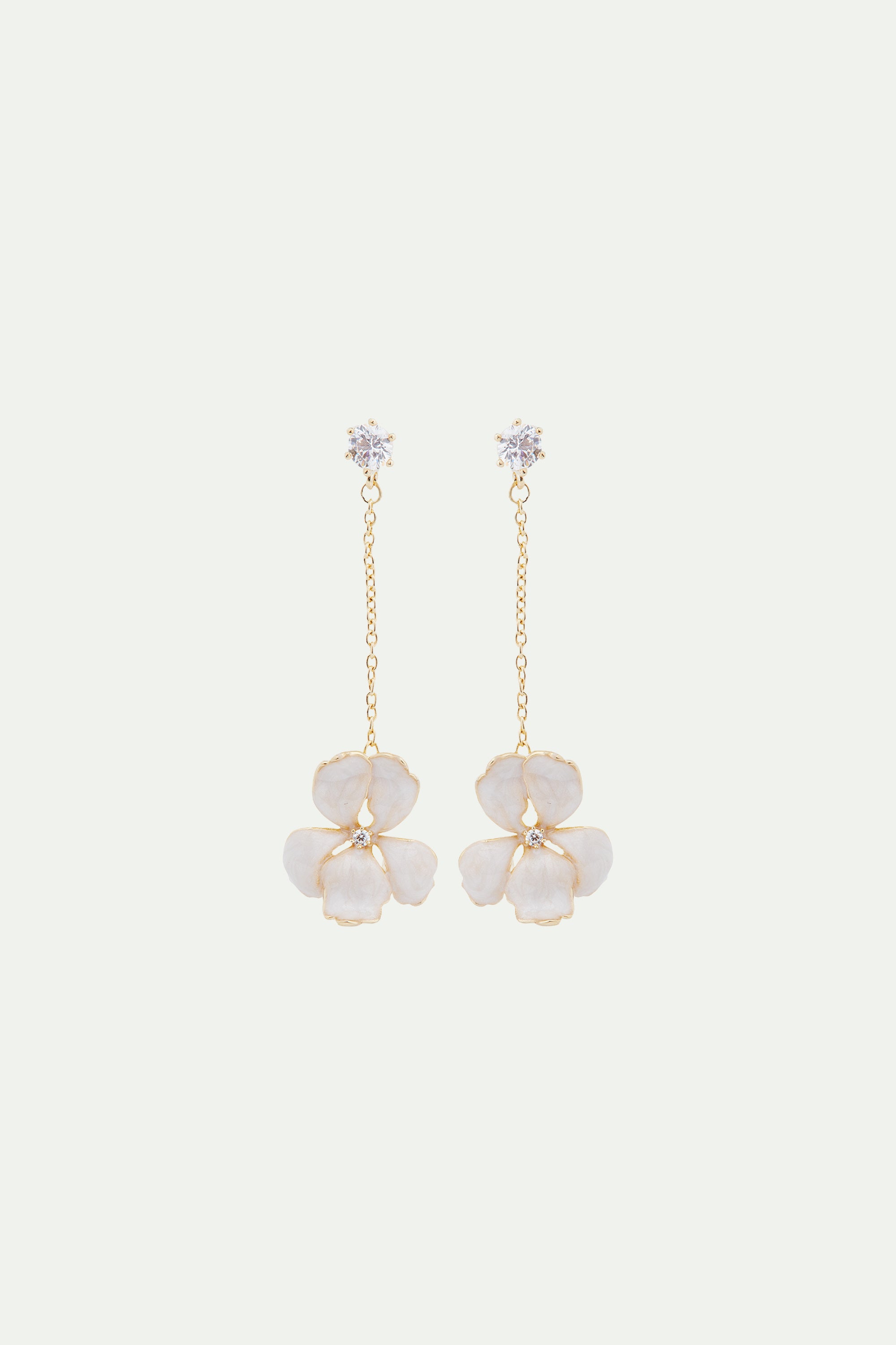 Boucles d'oreilles pendantes iris blanche