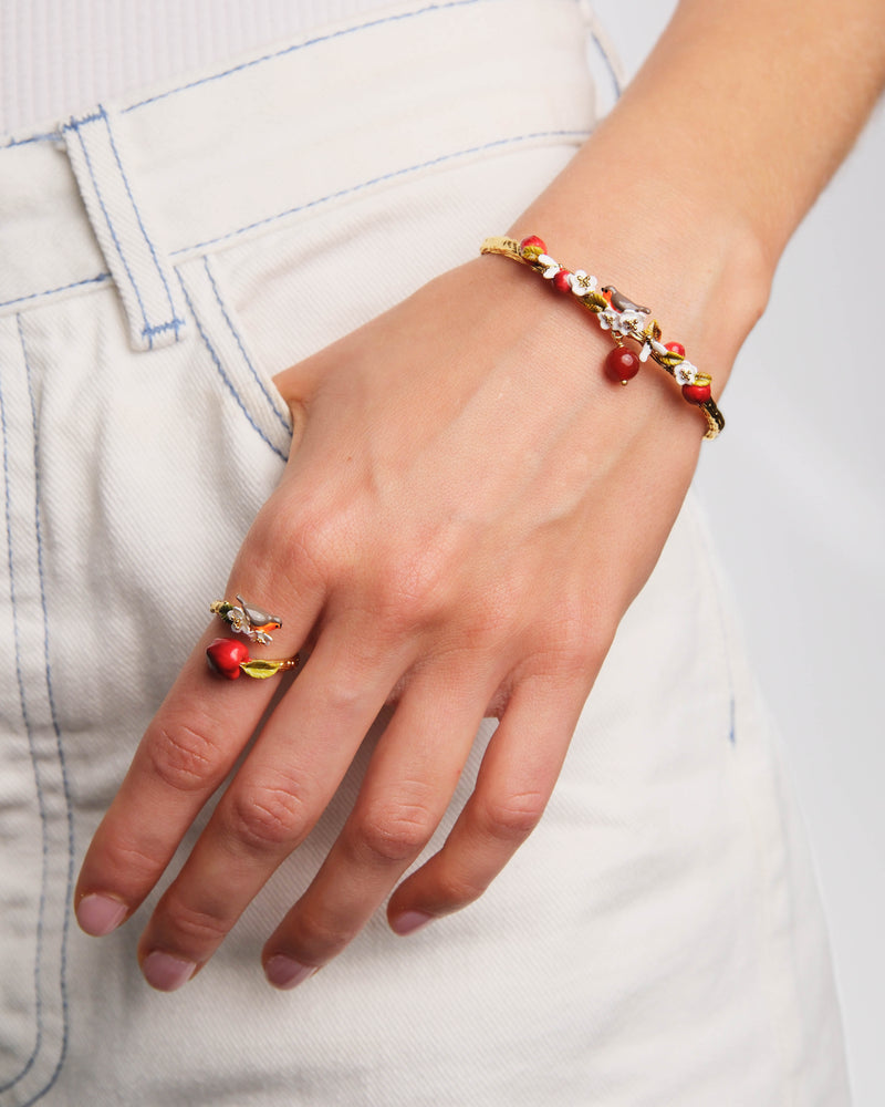 Lot De 3 Bijoux Orange – 1 Bracelet Extensible + 2 Boucles D’oreilles, Cadeau Pour Femme, Amie, Collègue