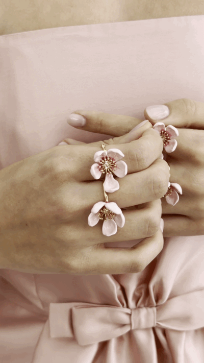 Pink cherry blossom ring