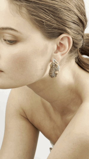 Boucles d'oreilles moule argentée et dorée