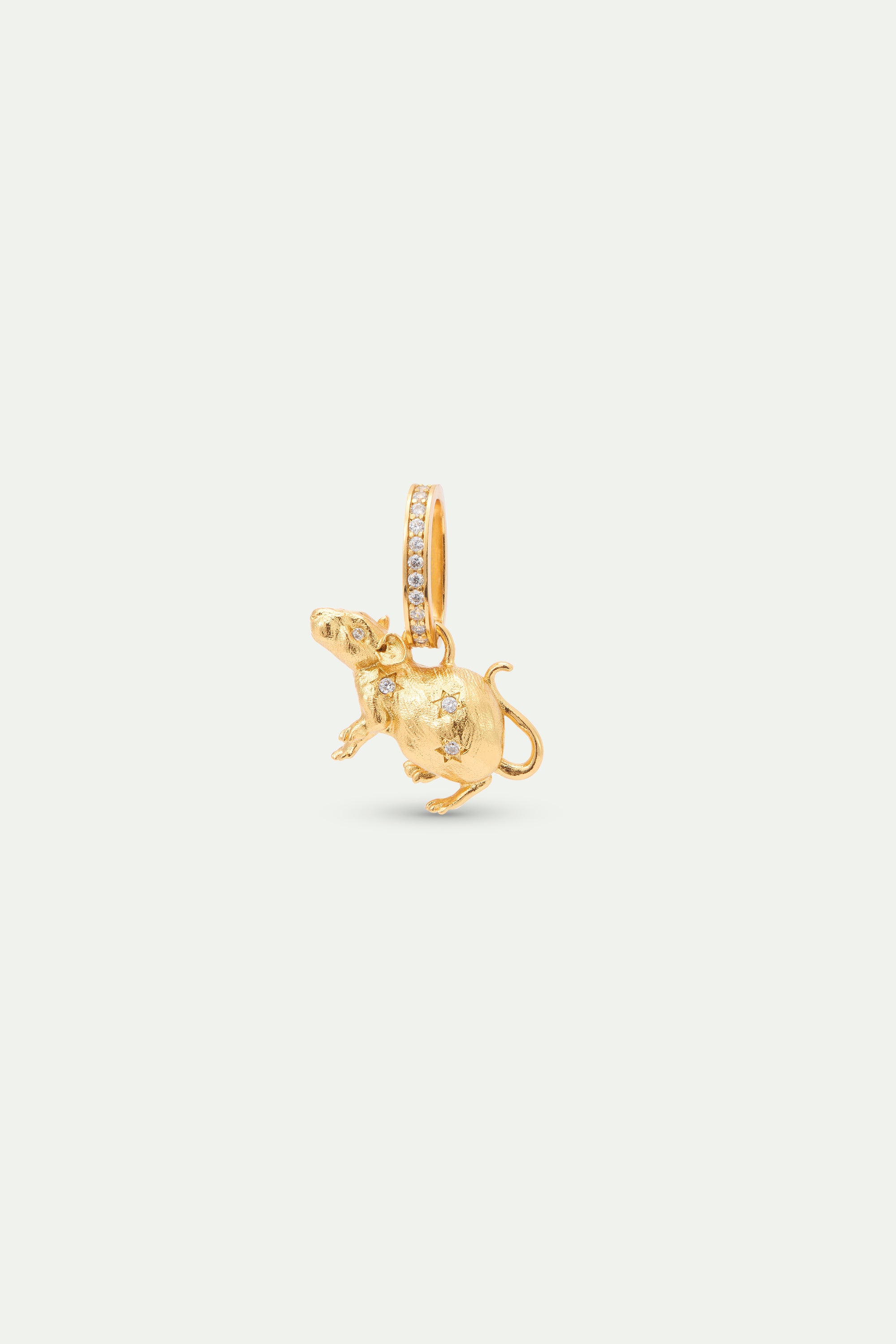Pendentif Rat doré et cristaux, Vivacité et Ingéniosité