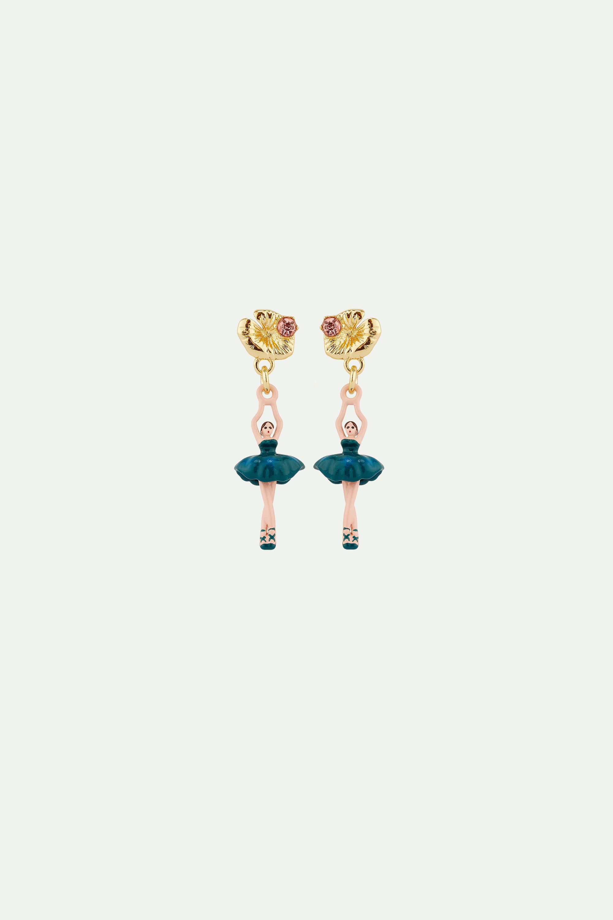 Mini ballerina water lily post earrings