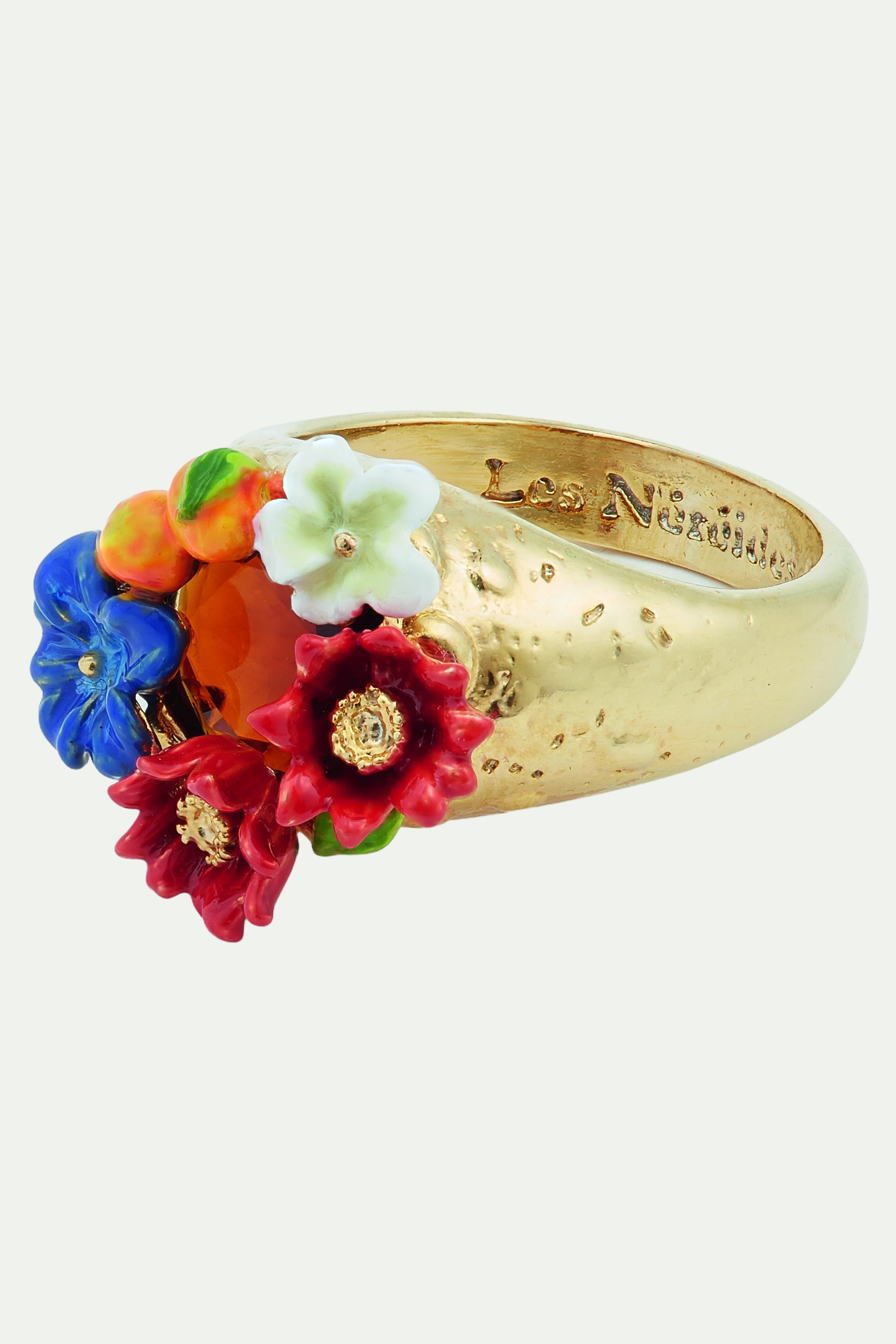 Flower and clementine cocktail ring