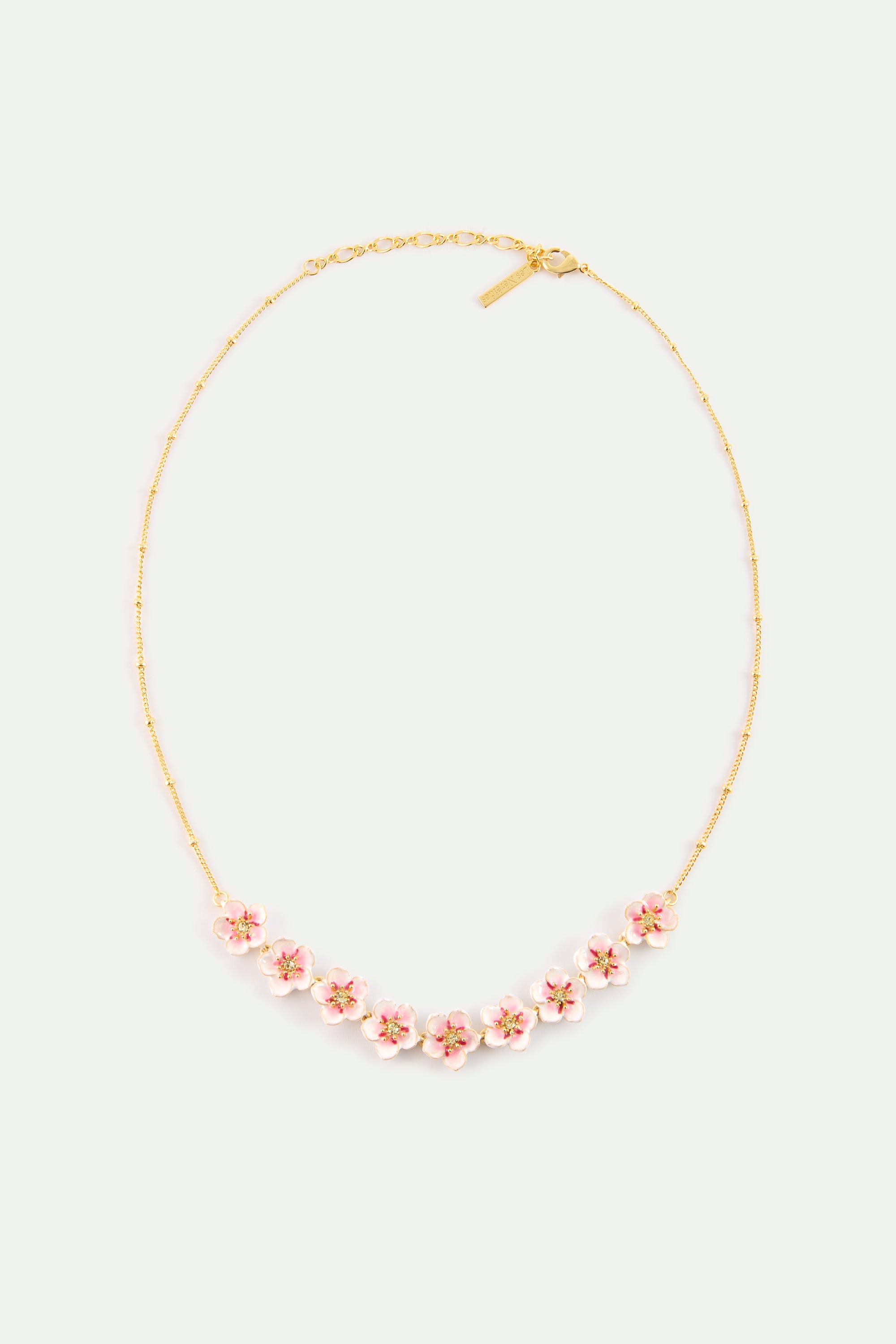 Collier plastron mini fleurs blanches de cerisier