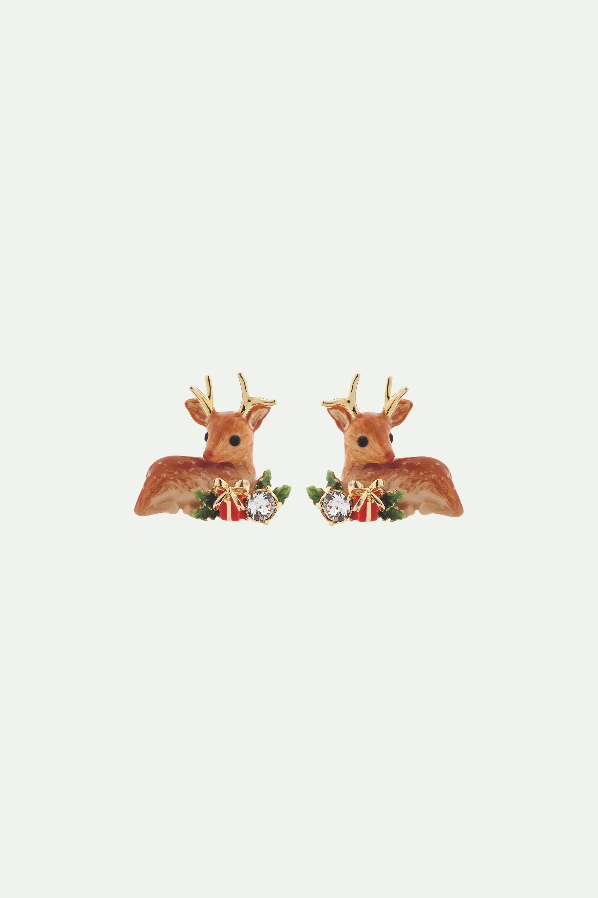 Fawn and holly post earrings
