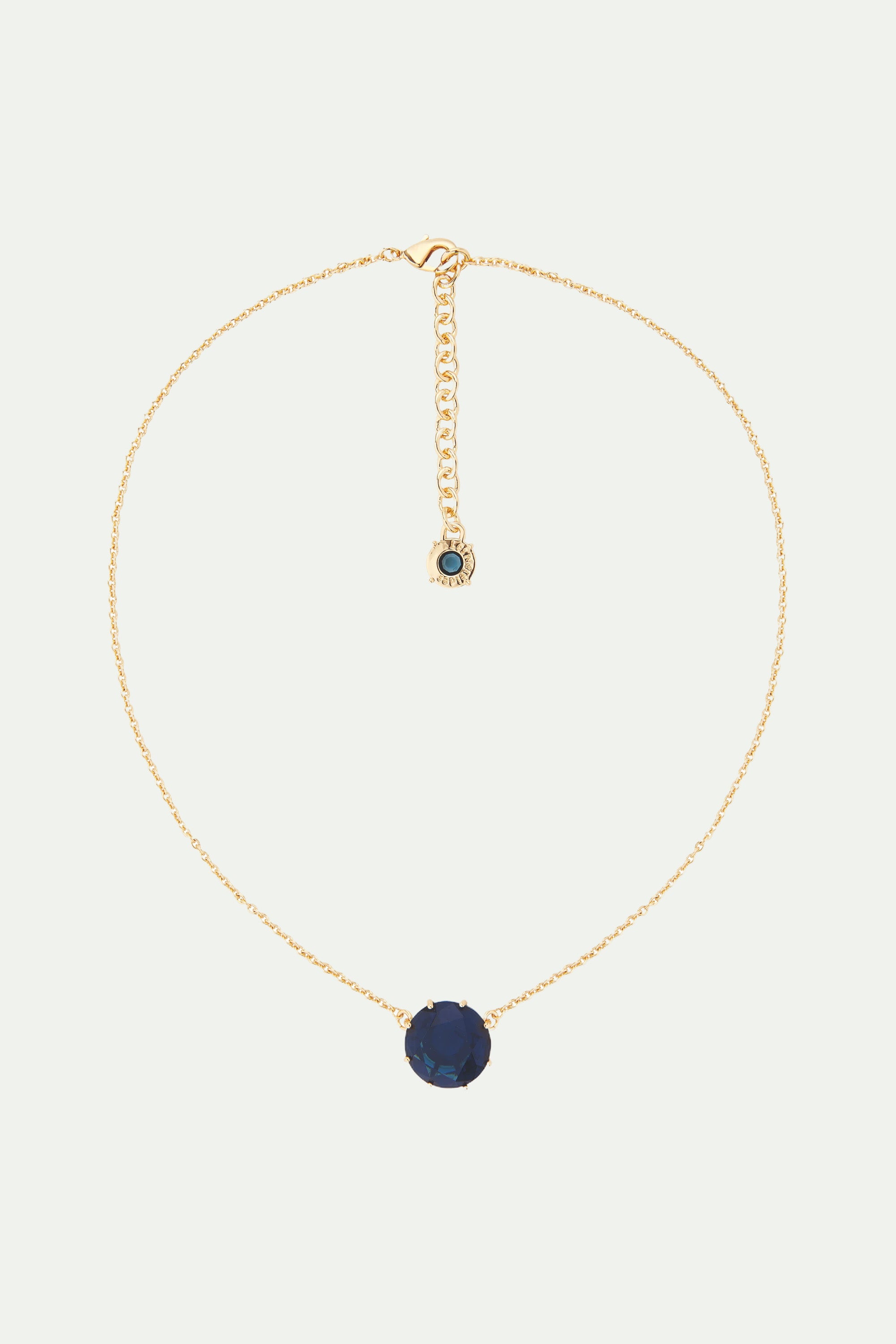 Collier pendentif pierre ronde La Diamantine Bleu Océan