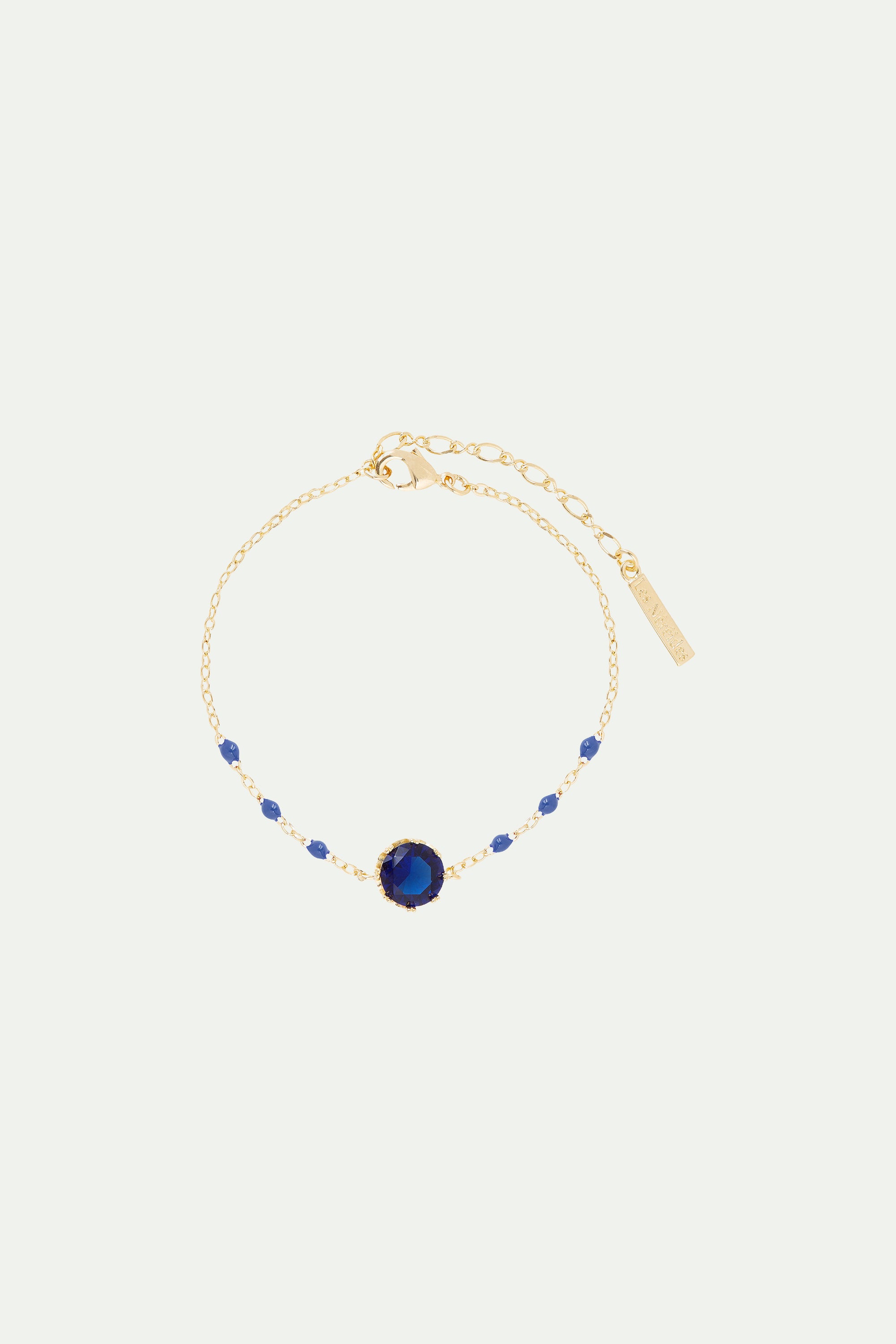 Blue round stone thin bracelet