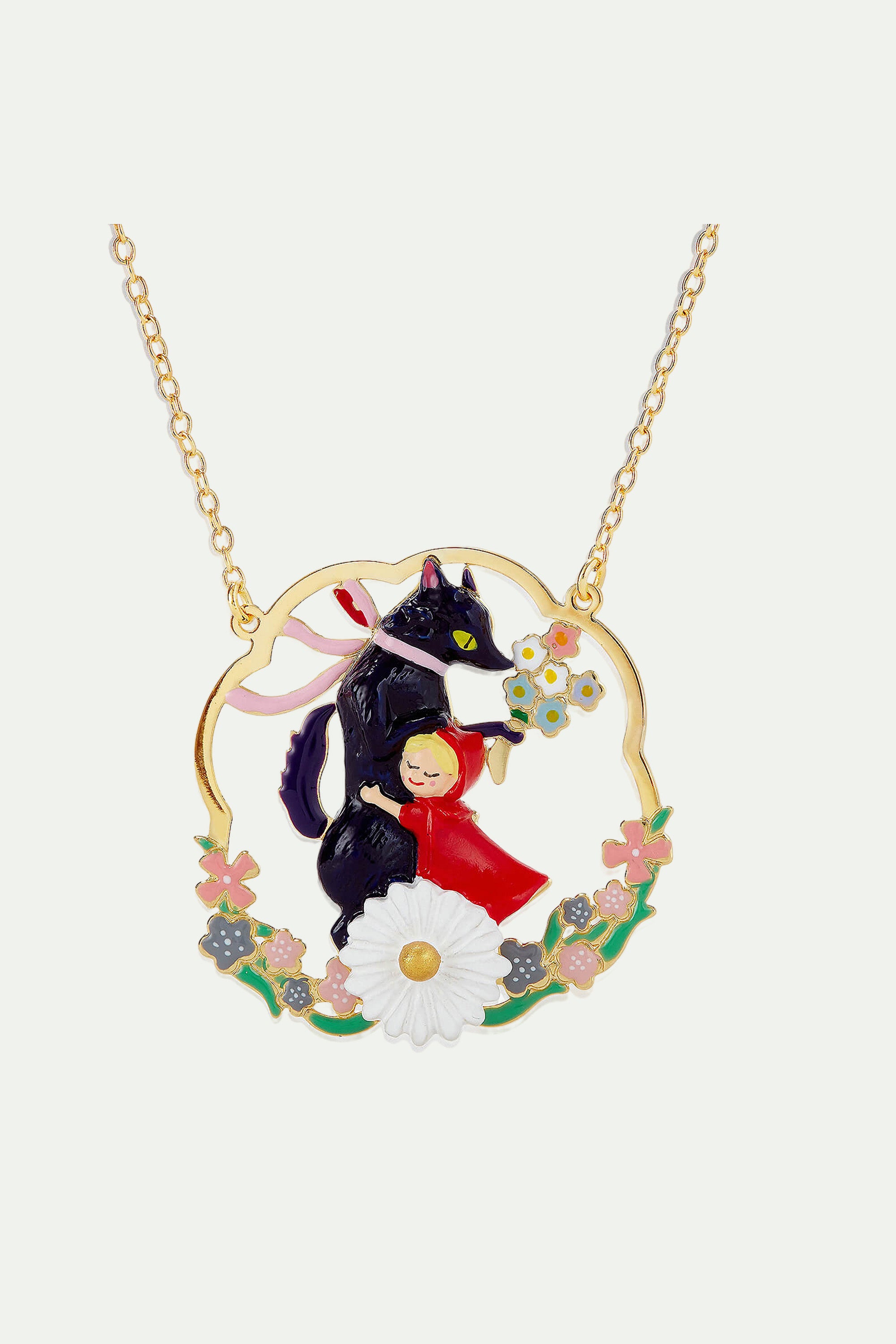 Big Bad Wolf and Little Red Riding Hood statement necklace