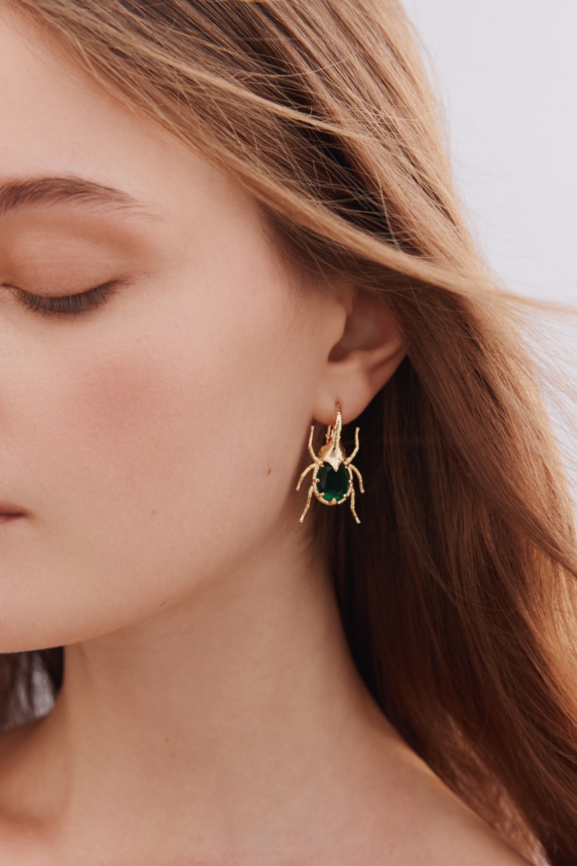 Beetle Hook Earrings