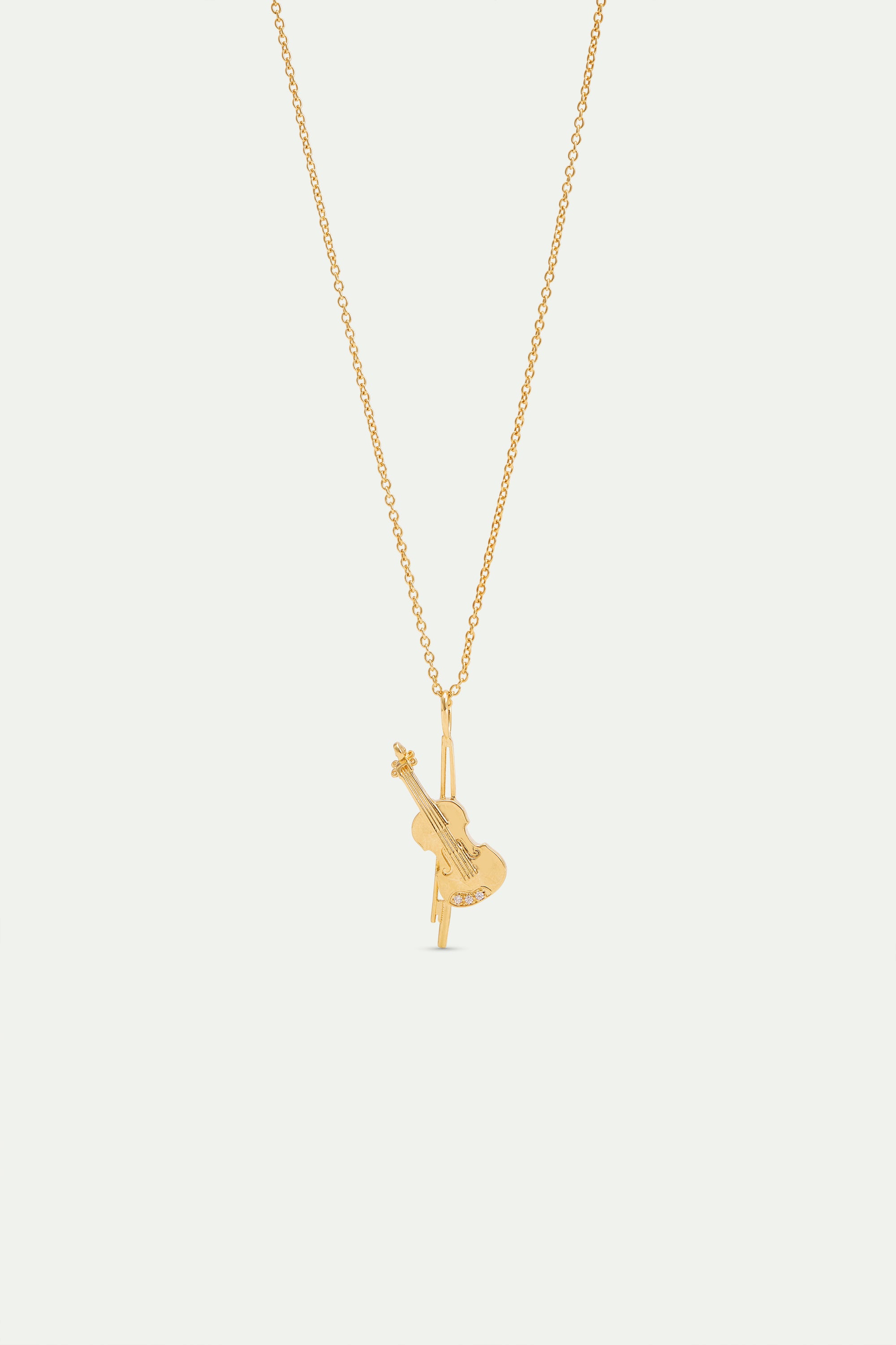 Collier pendentif violoncelle doré