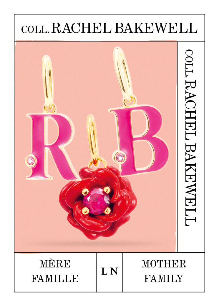 Pendentif lettre R rose