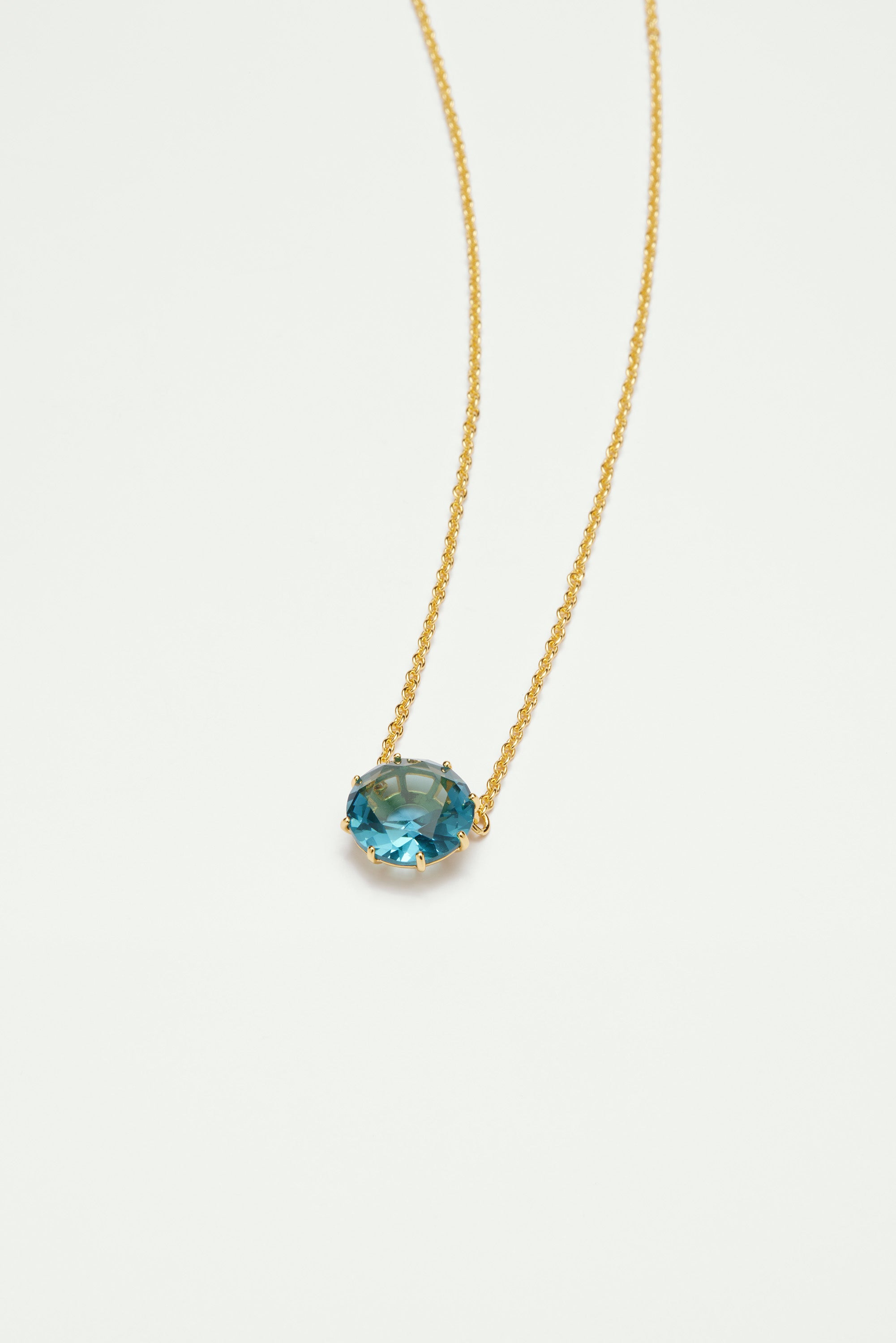 Collier pendentif pierre ronde la diamantine acqua azzura