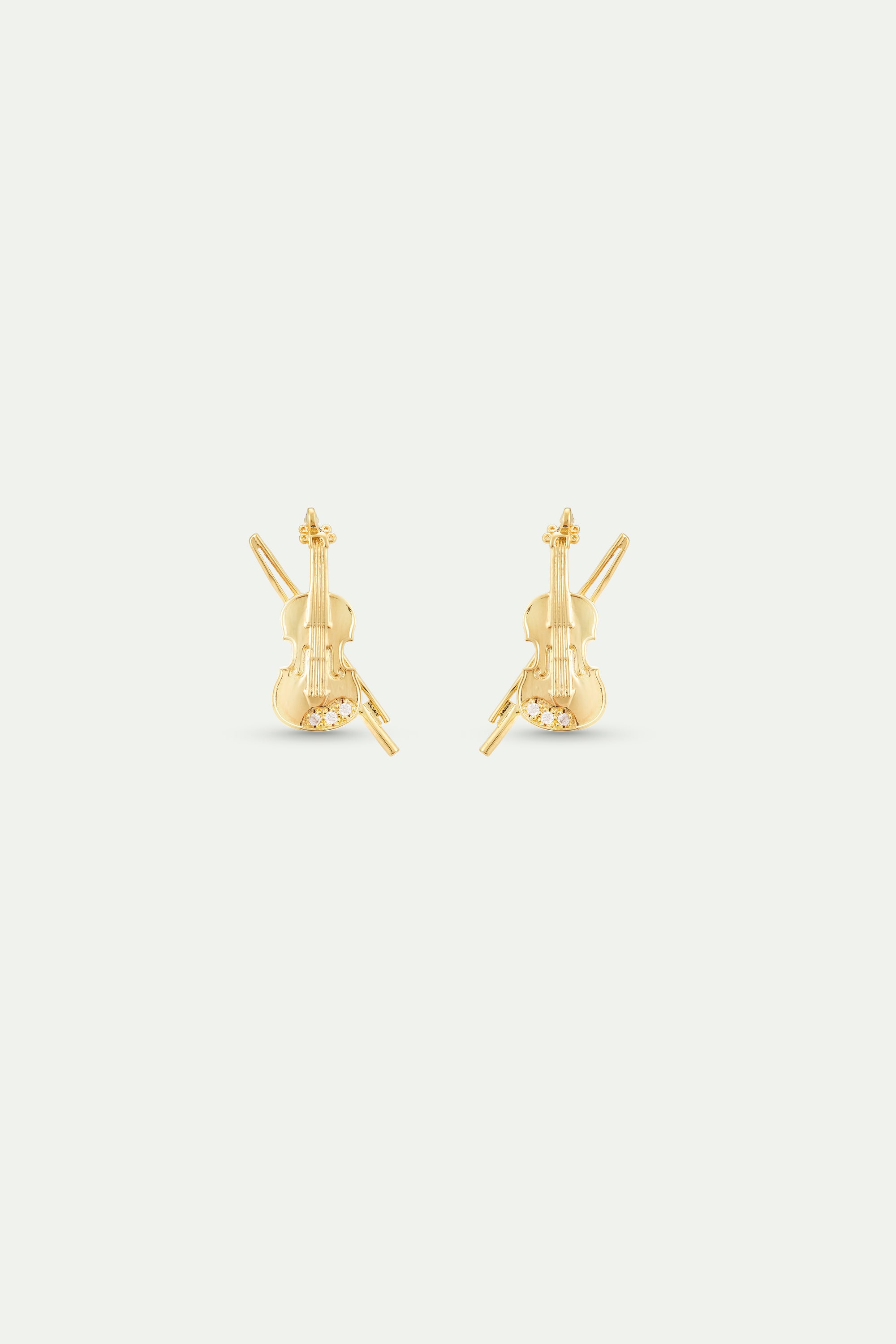 Boucles d'oreilles violoncelle doré