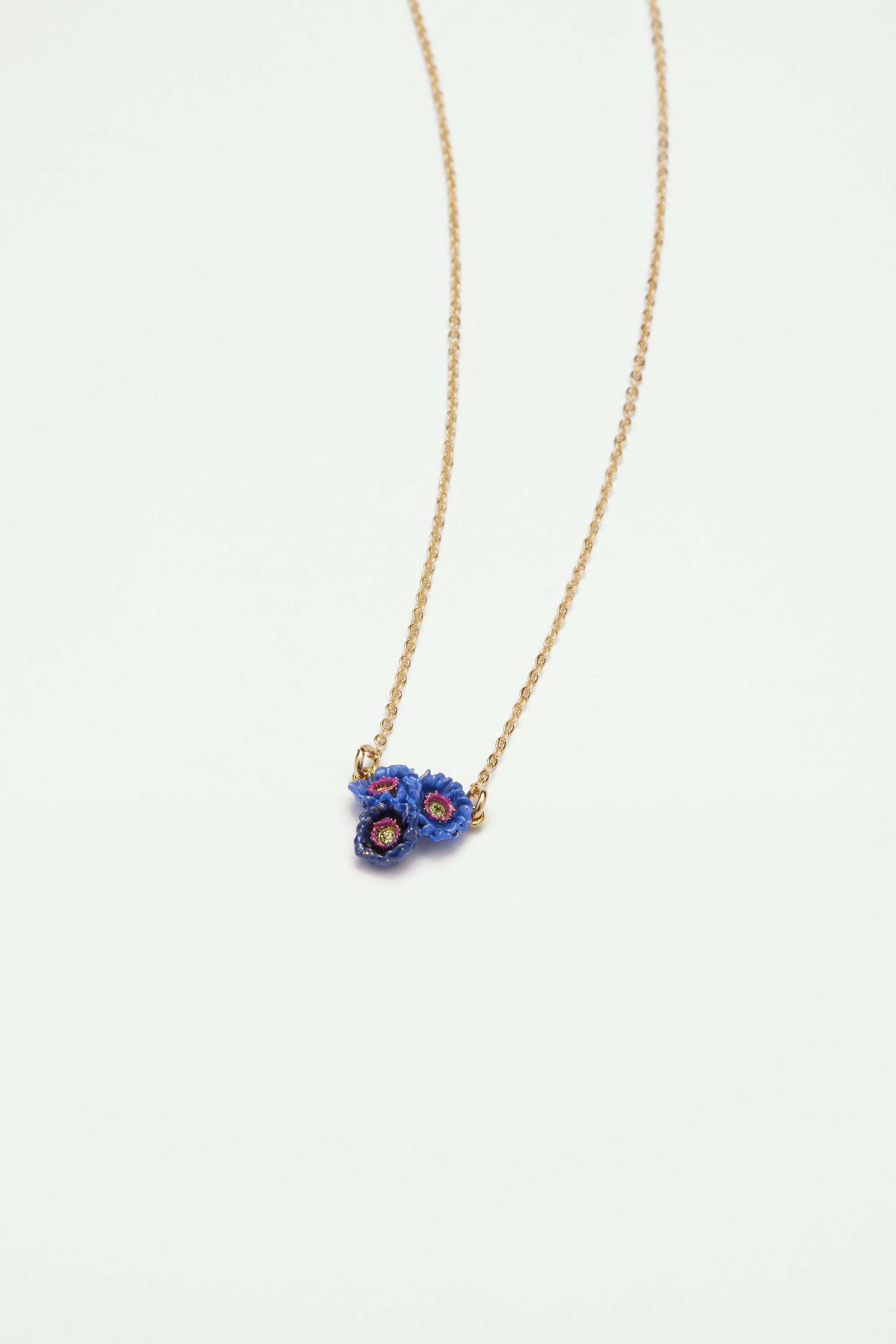 Collier pendentif fleur anémone