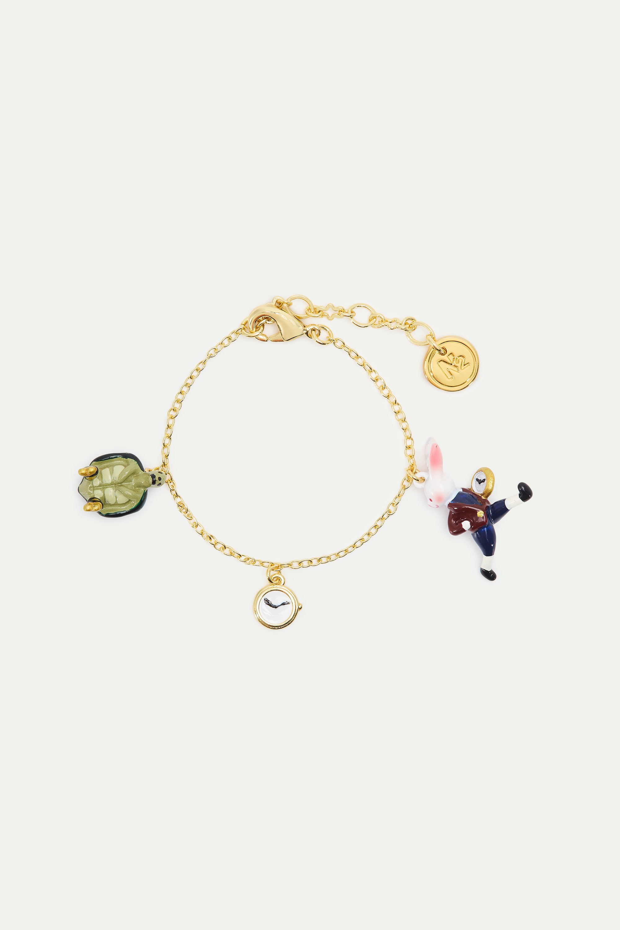 Bracelet fin charm's Le Lièvre et la Tortue