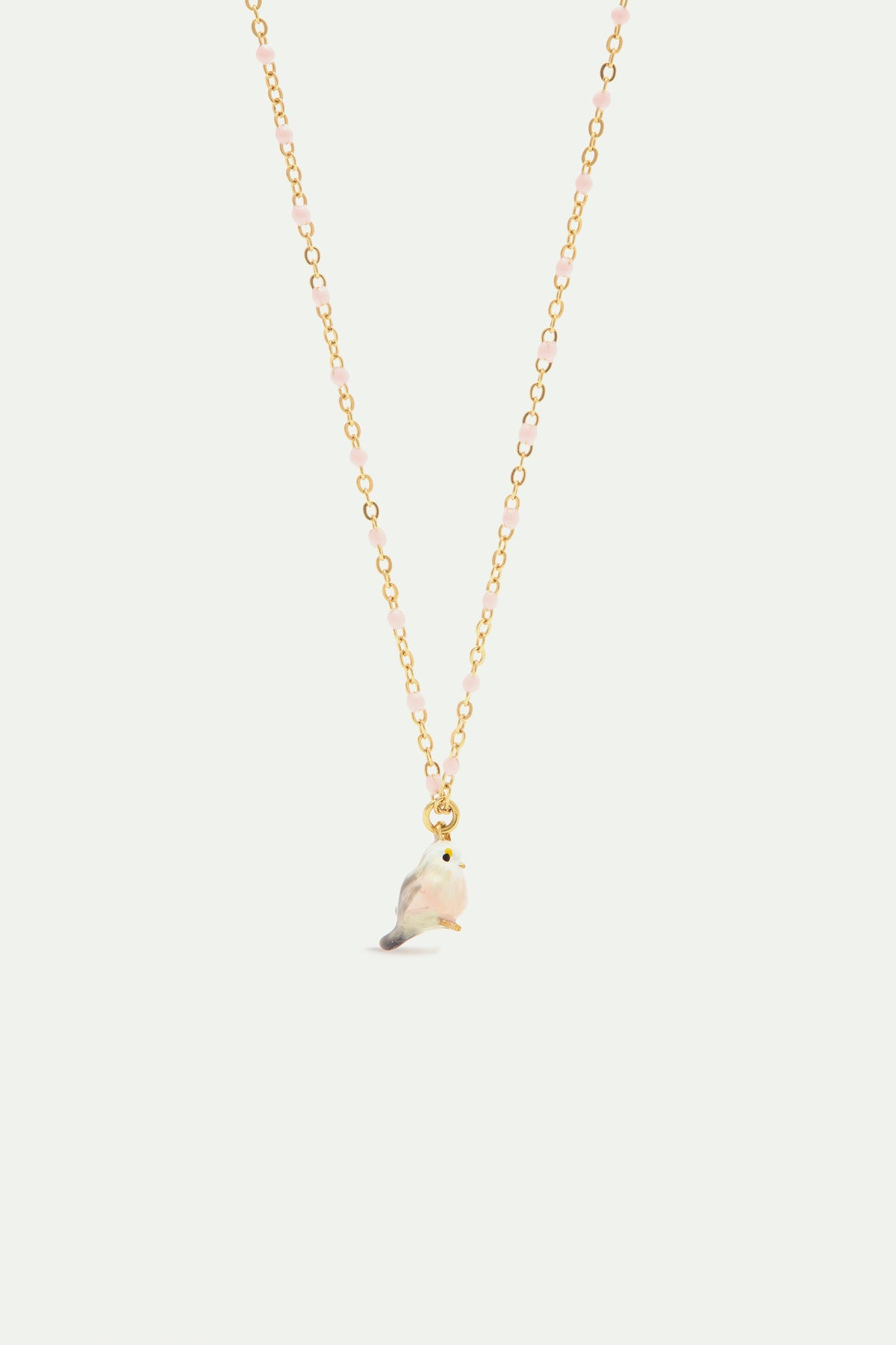Collier pendentif Mésange blanche