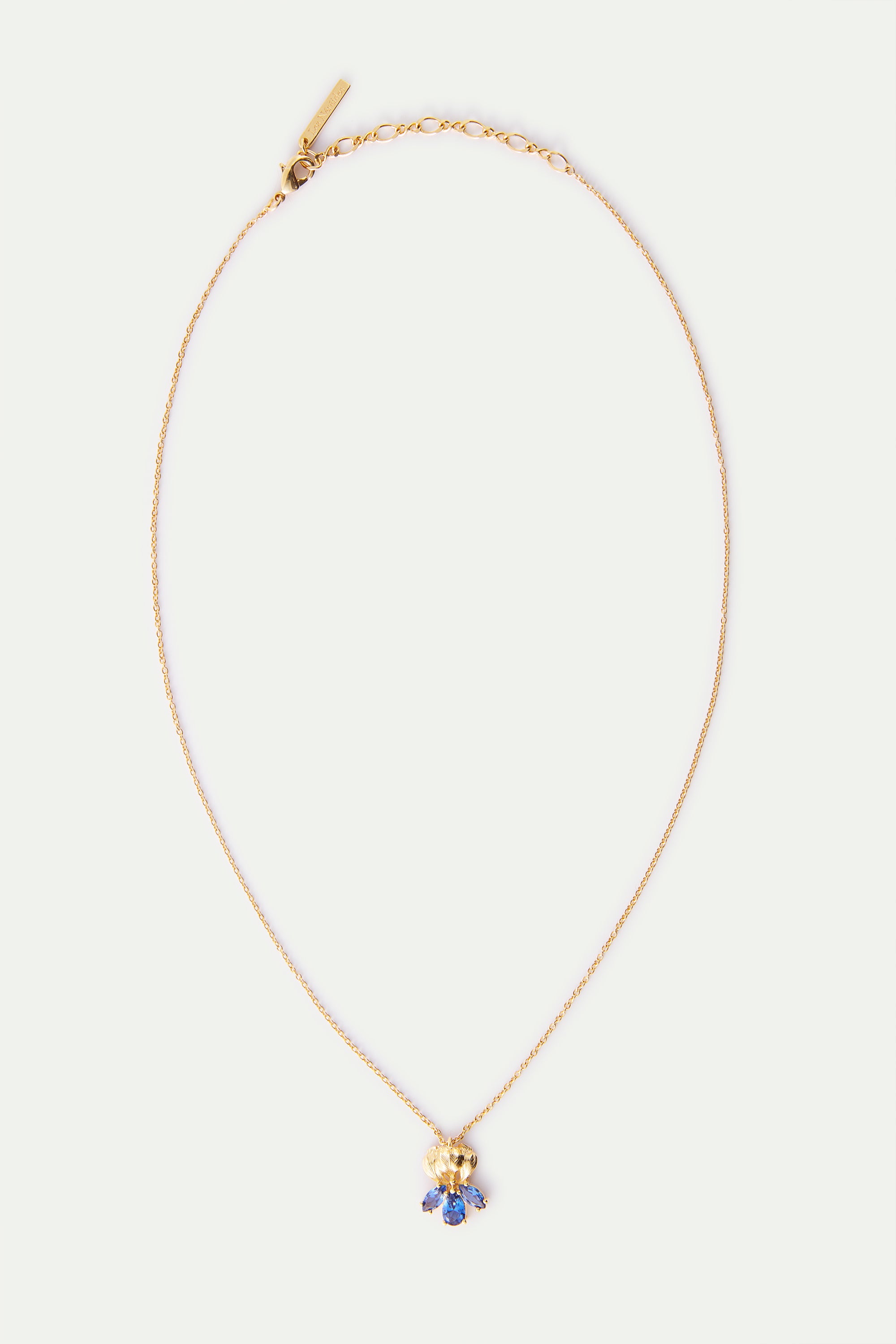 Collar colgante dorado iris y piedras azules