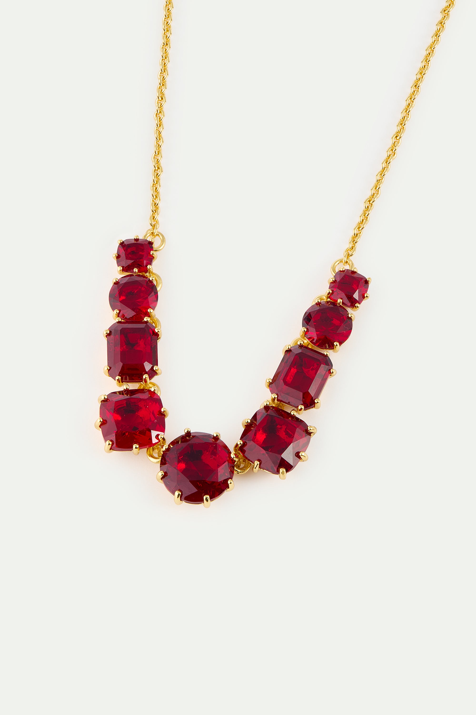 Collier fin 9 pierres La Diamantine Rouge Grenat