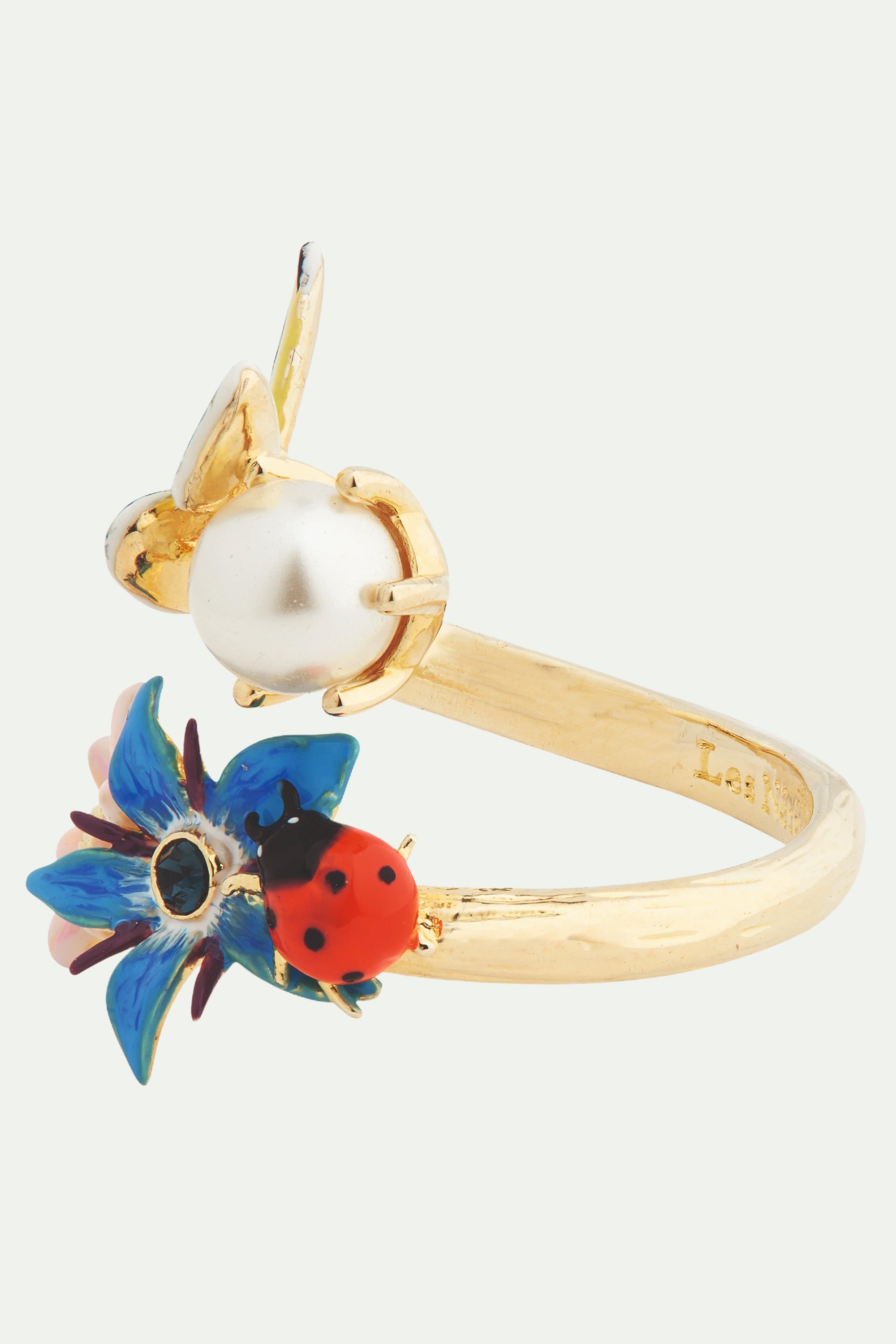 Wonderful vegetable garden and mother-of-pearl adjustable ring
