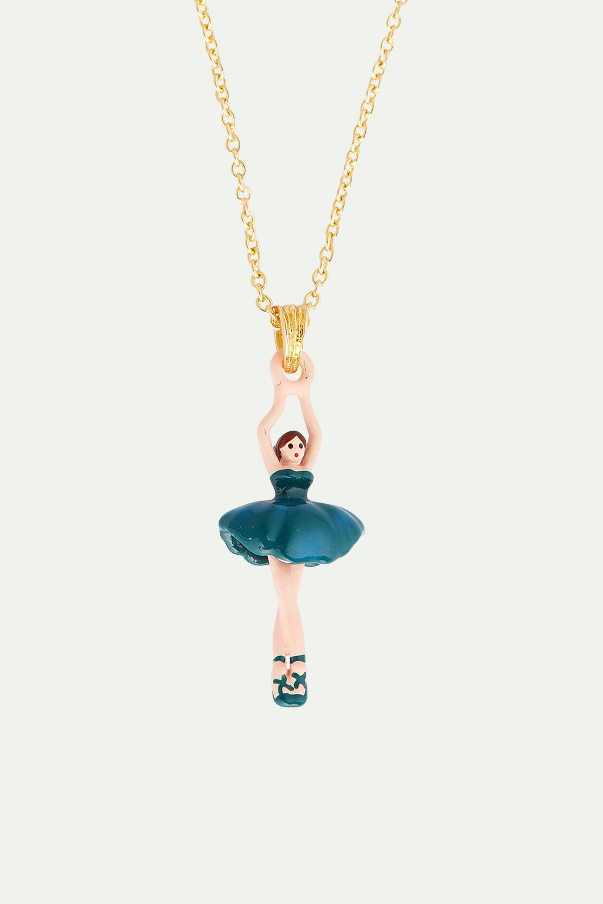 Mini ballerina prussian blue pendant necklace