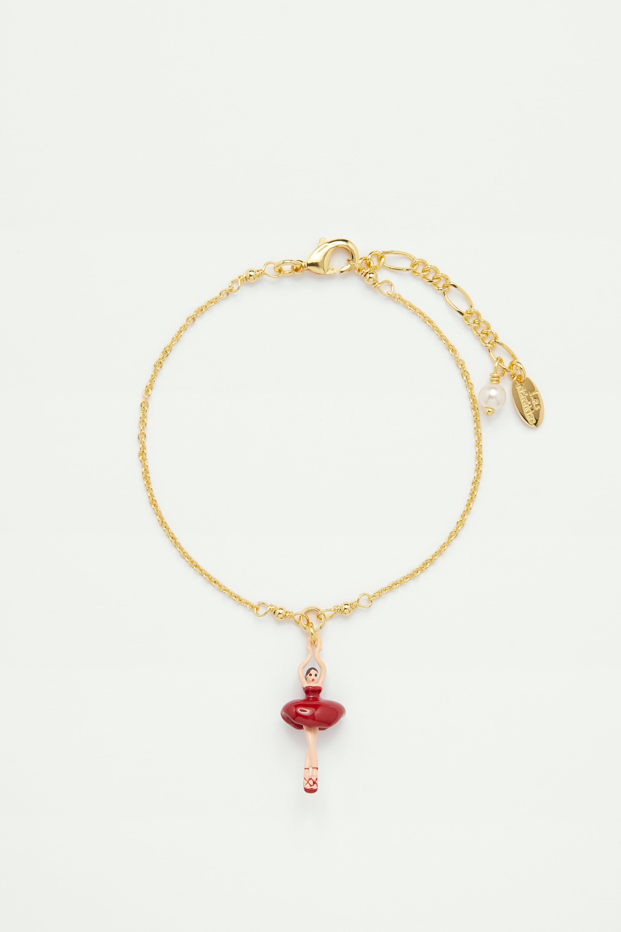 Bracelet mini ballerine en tutu rouge