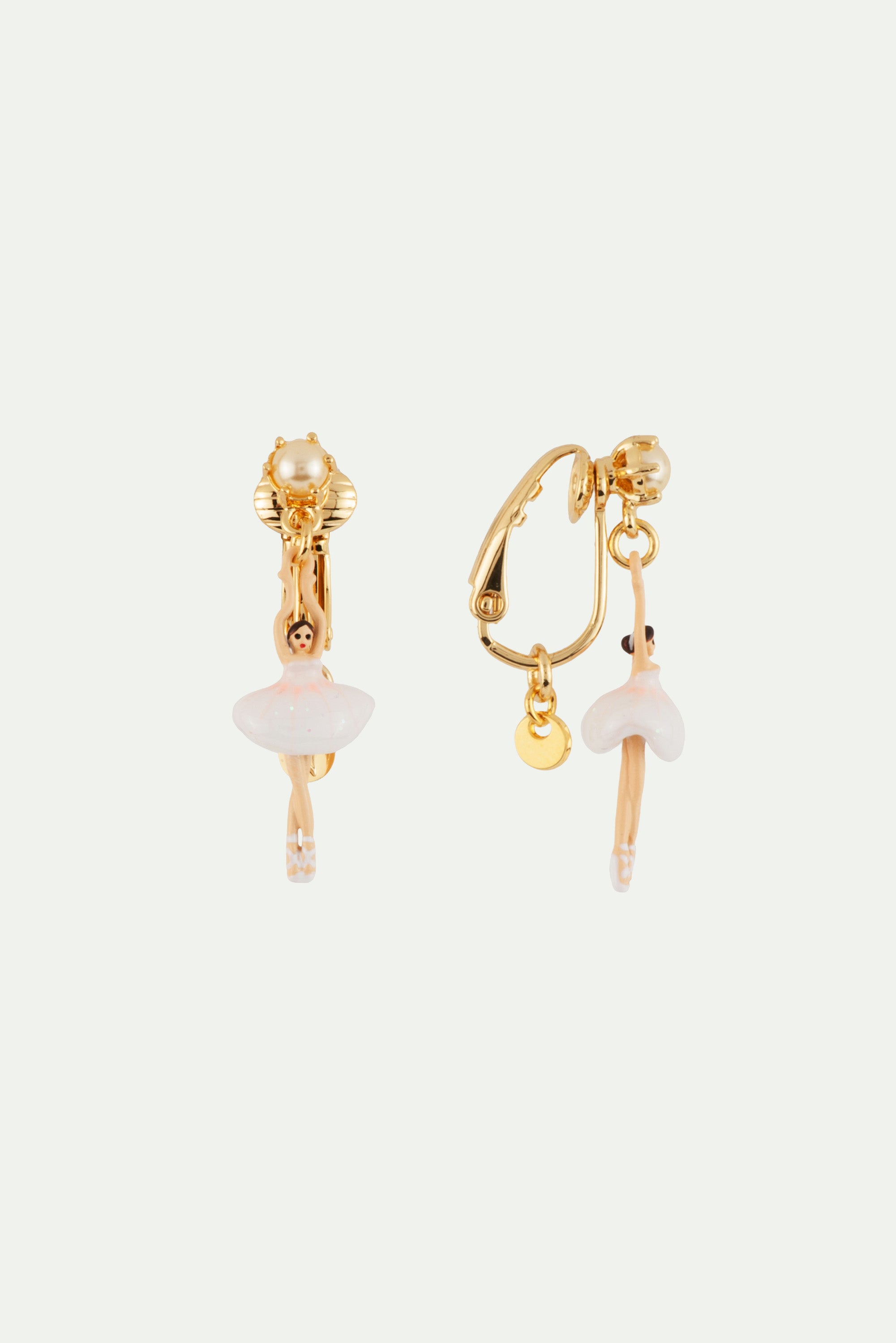 Boucles d'oreilles mini ballerine en tutu blanc