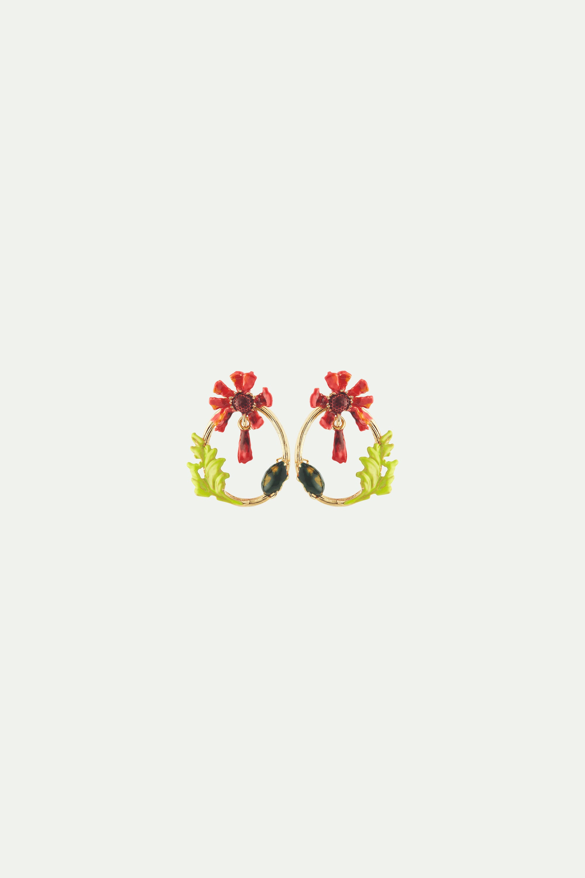 Pendientes bolitas criollas escarabajo y flor efímera