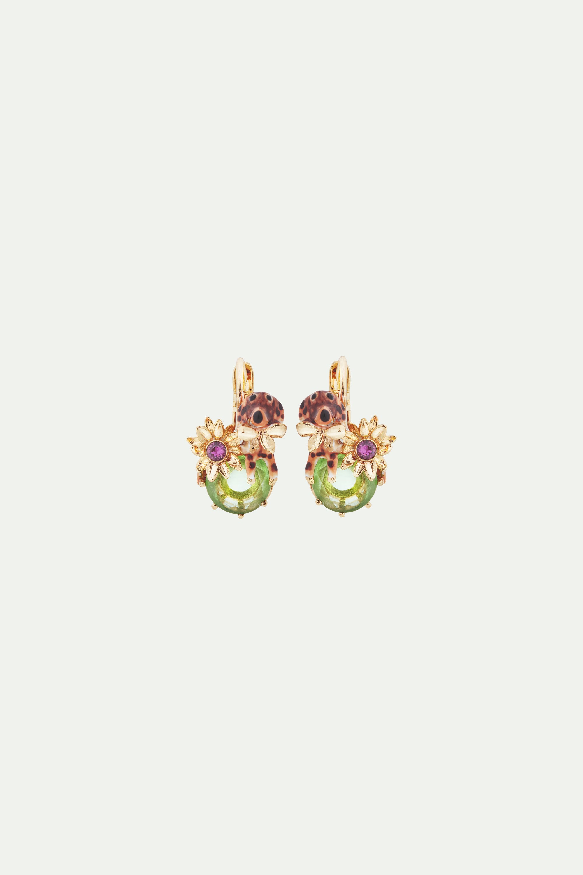Dachshund and stone sleeper earrings