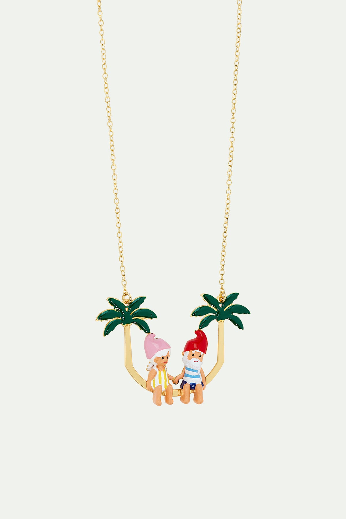 Collier plastron couple champimignon sous les palmiers