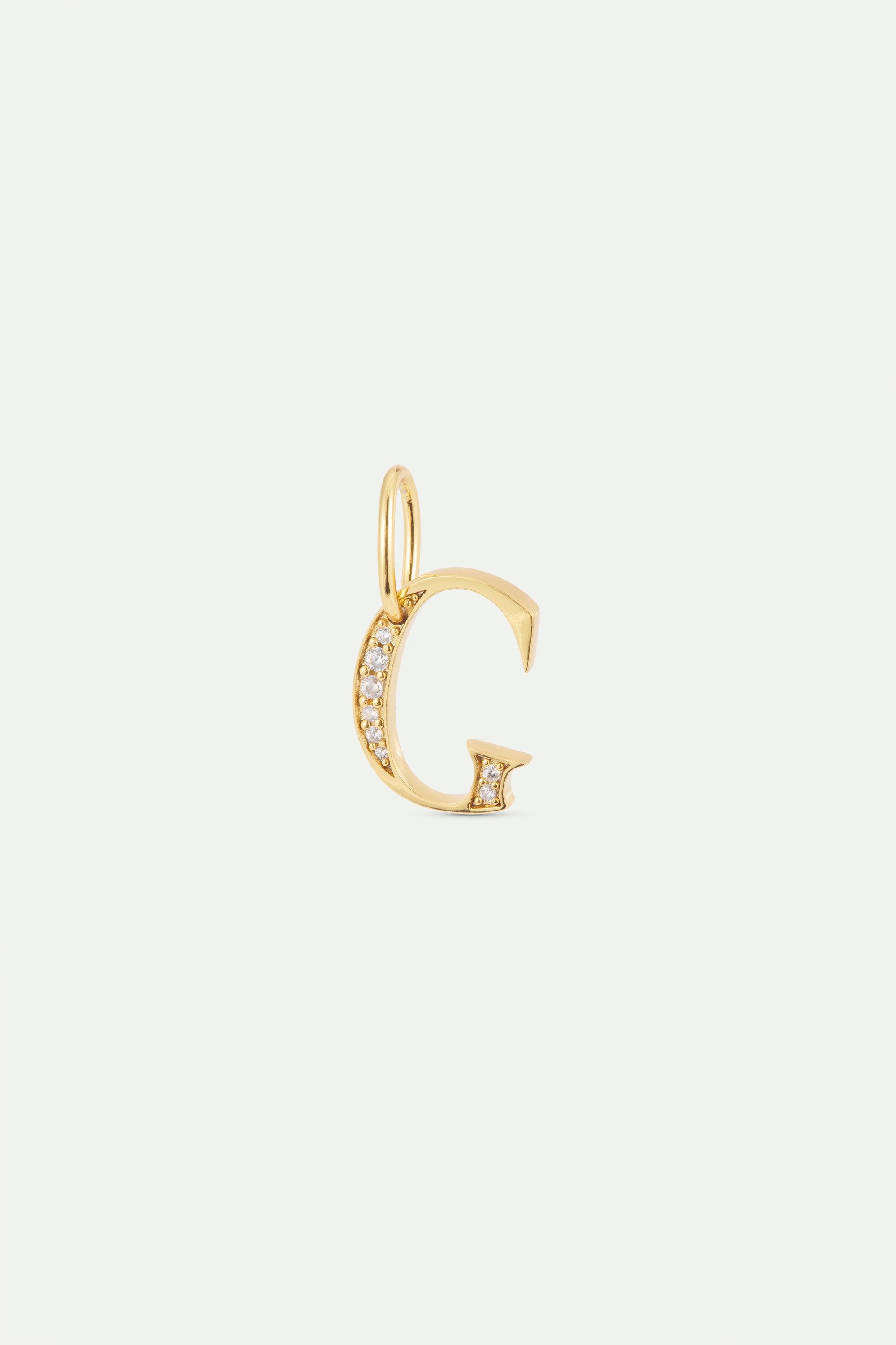 Pendentif lettre G dorée et cristaux