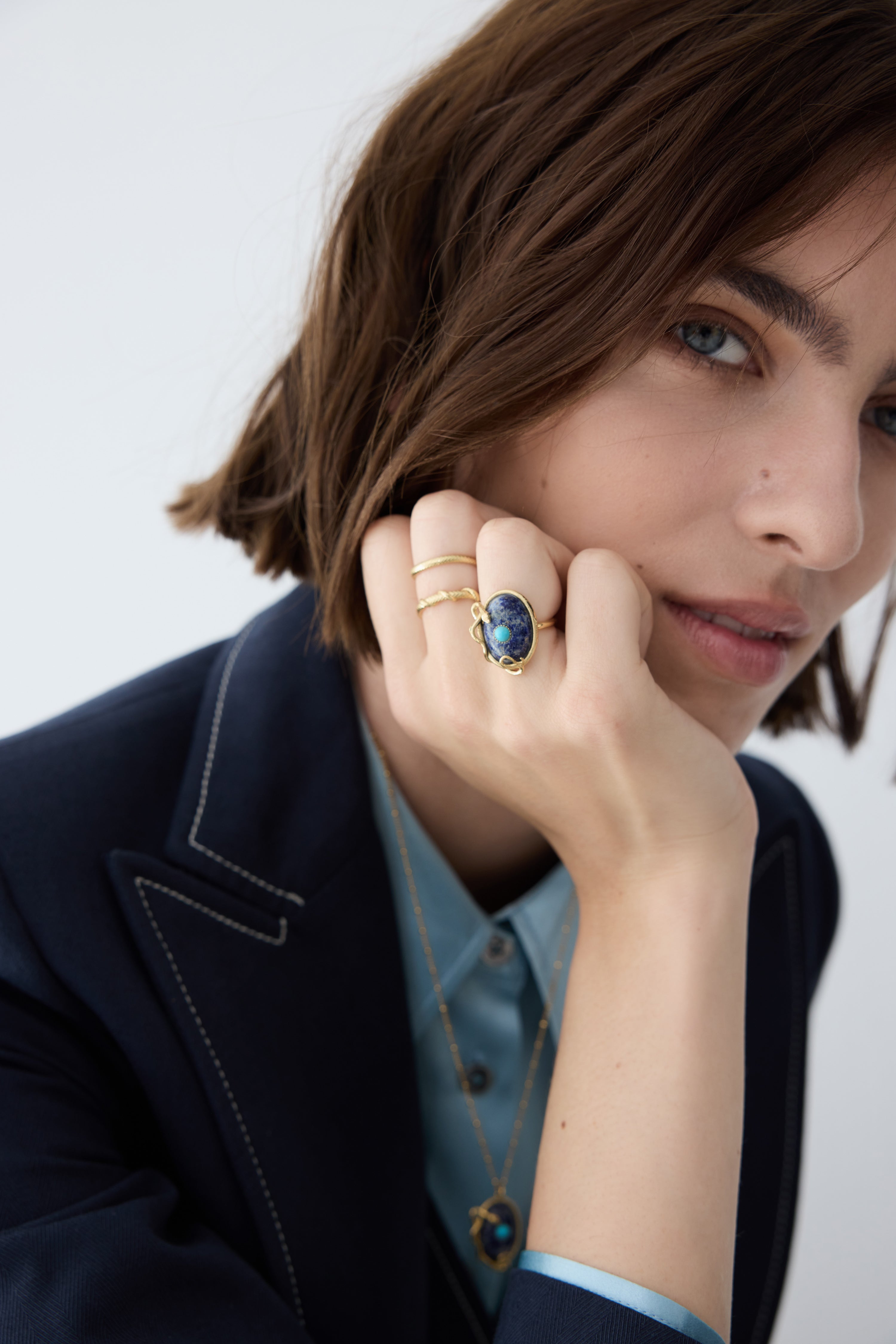 Bague spirale ajustable serpent doré