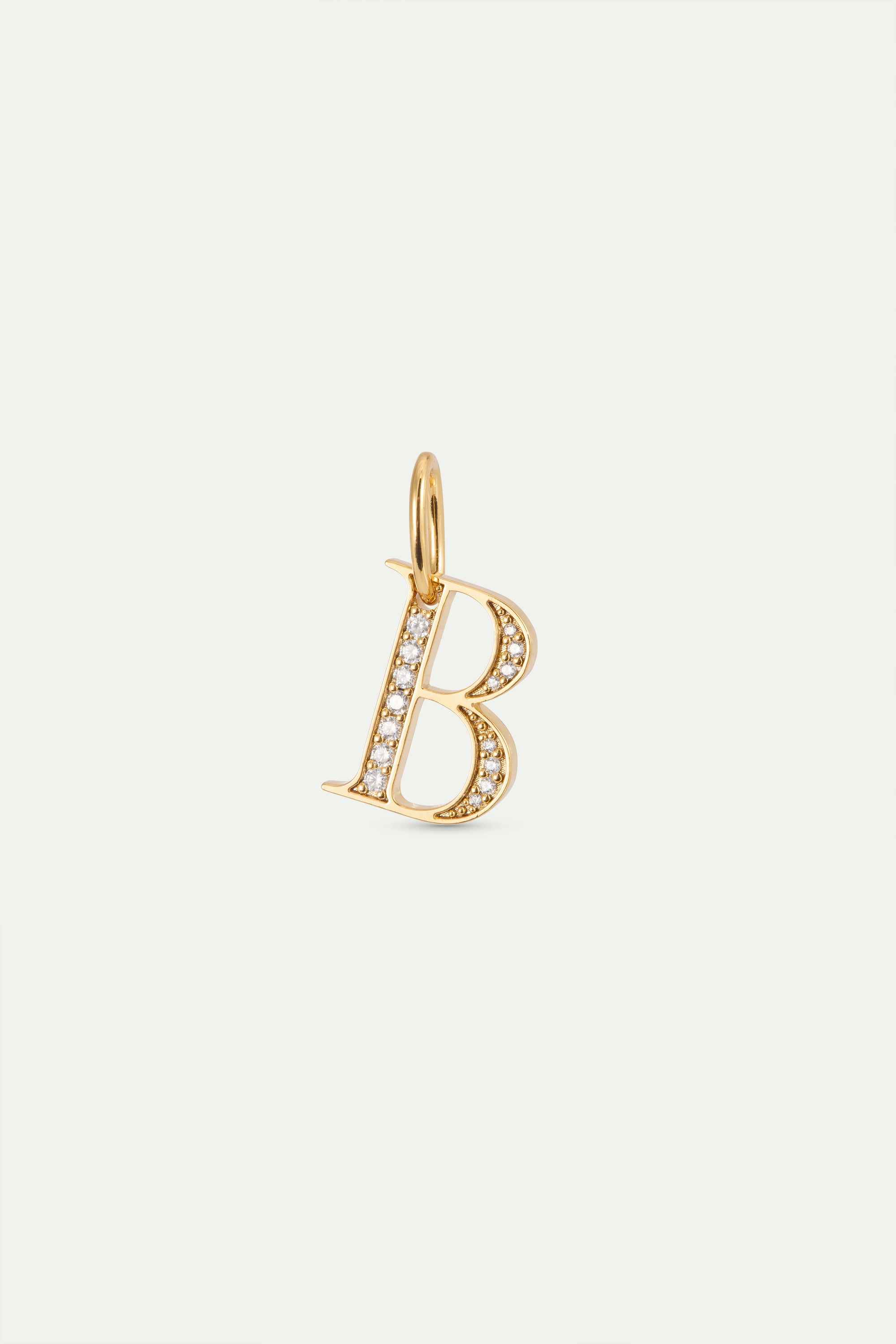 Pendentif lettre B dorée et cristaux