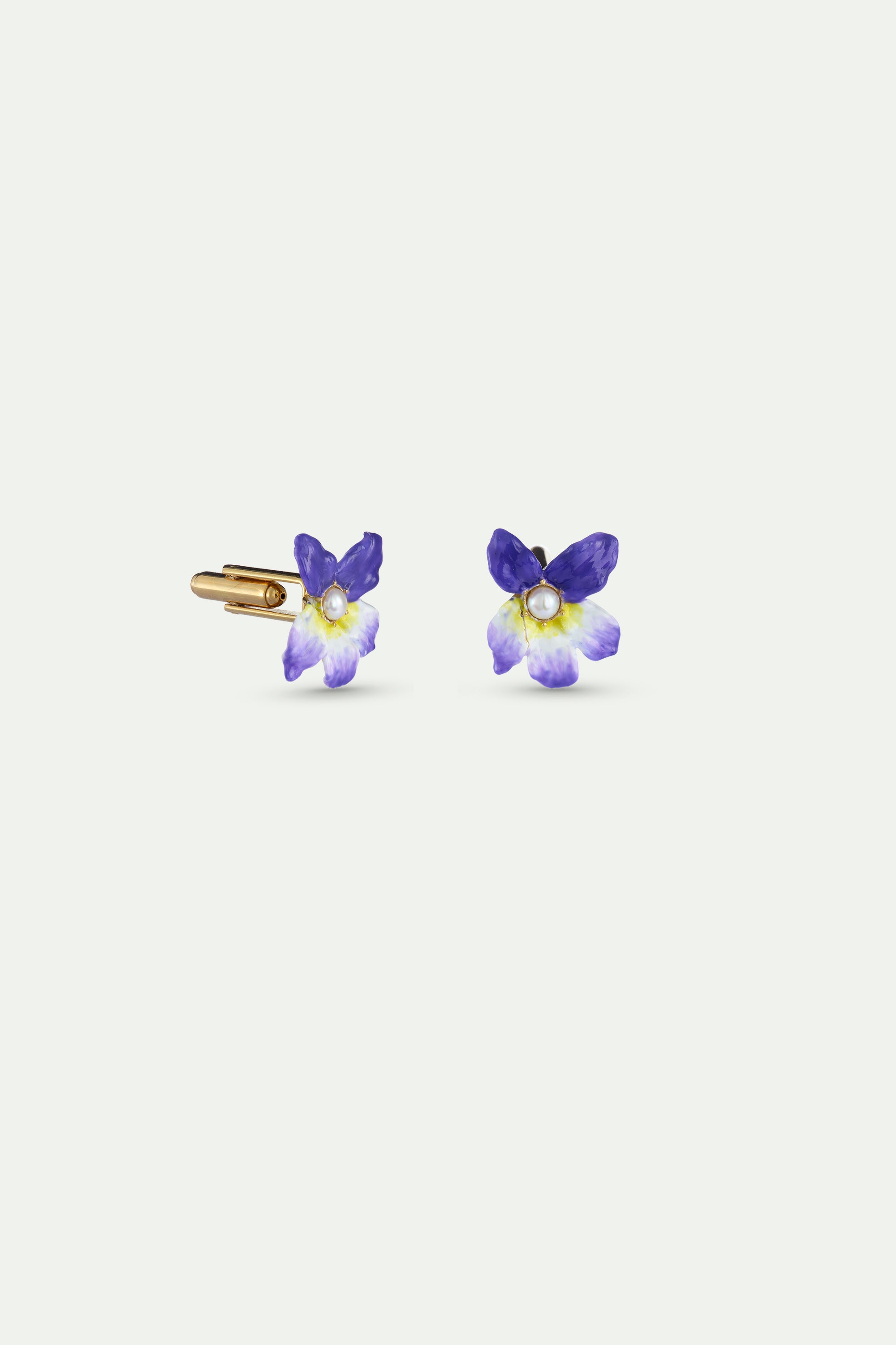 Boutons de manchette violette et perle de culture