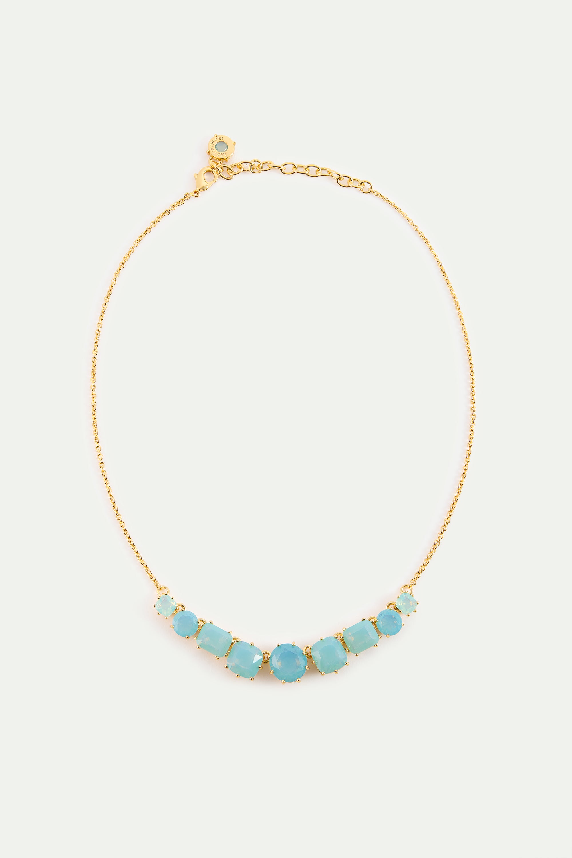 Collier fin 9 pierres La Diamantine Bleu Glacier