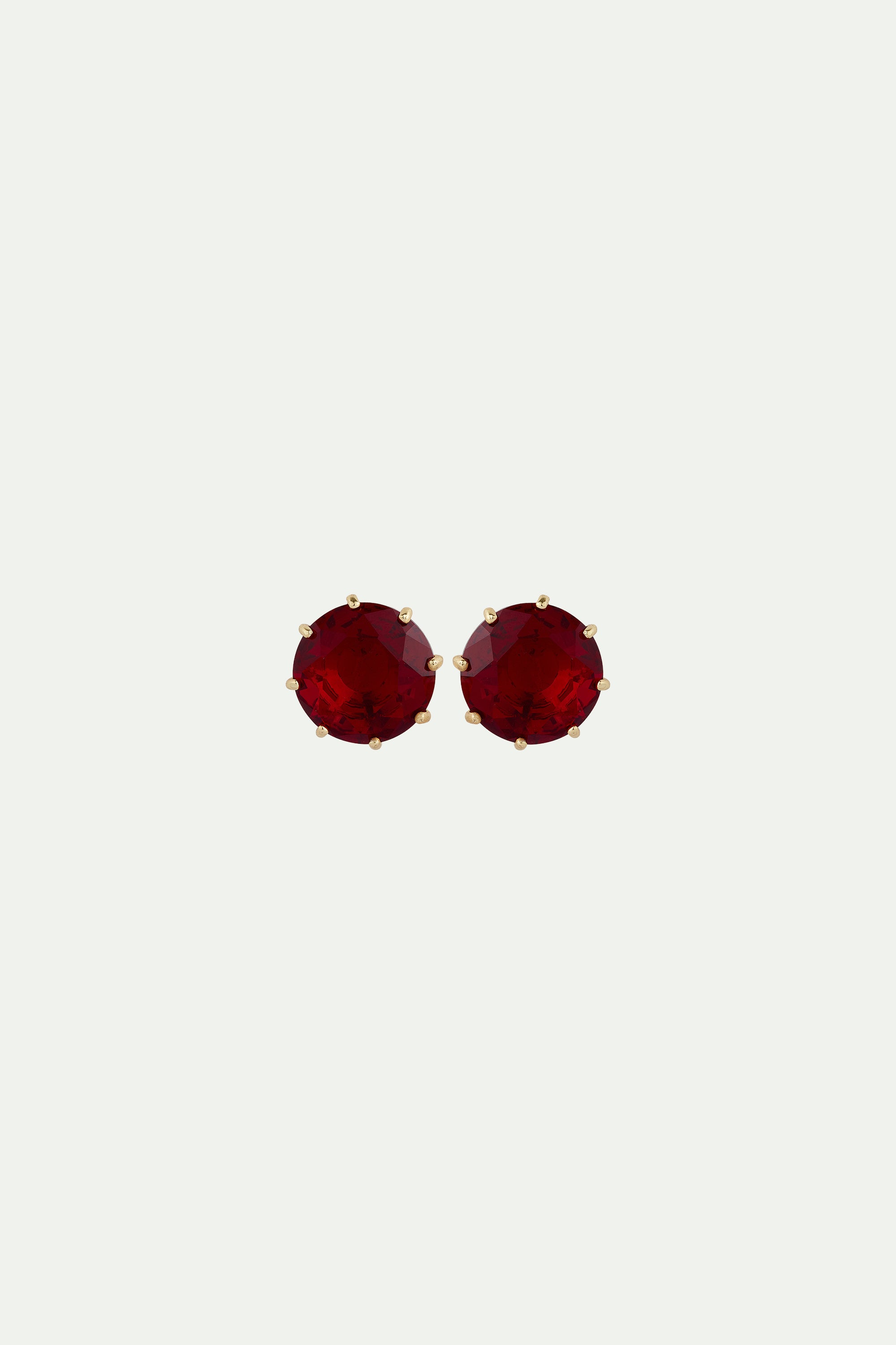 Boucles d'oreilles pierre ronde La Diamantine rouge grenat