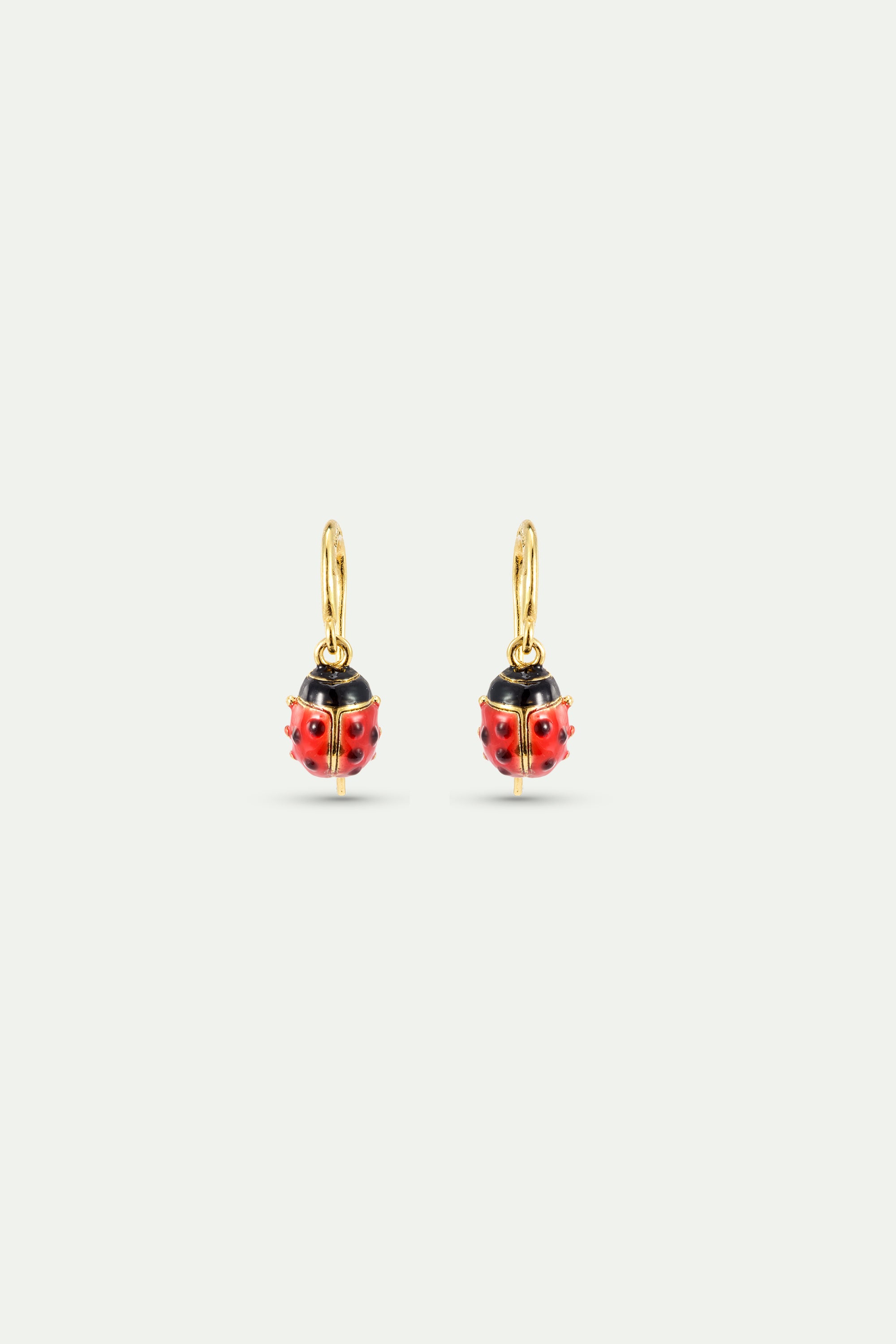 Boucles d'oreilles hook Coccinelle rouge et noire